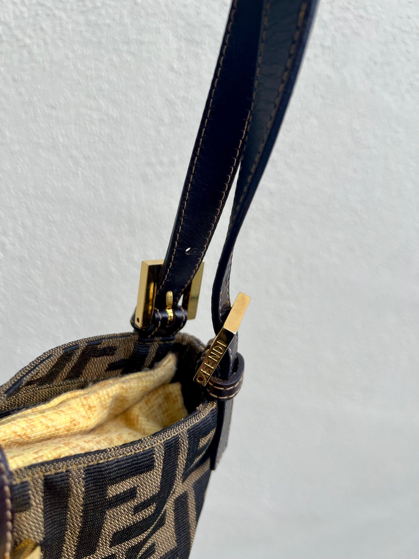 Pre-loved Fendi Zucca Canvas Shoulder Bag GHW