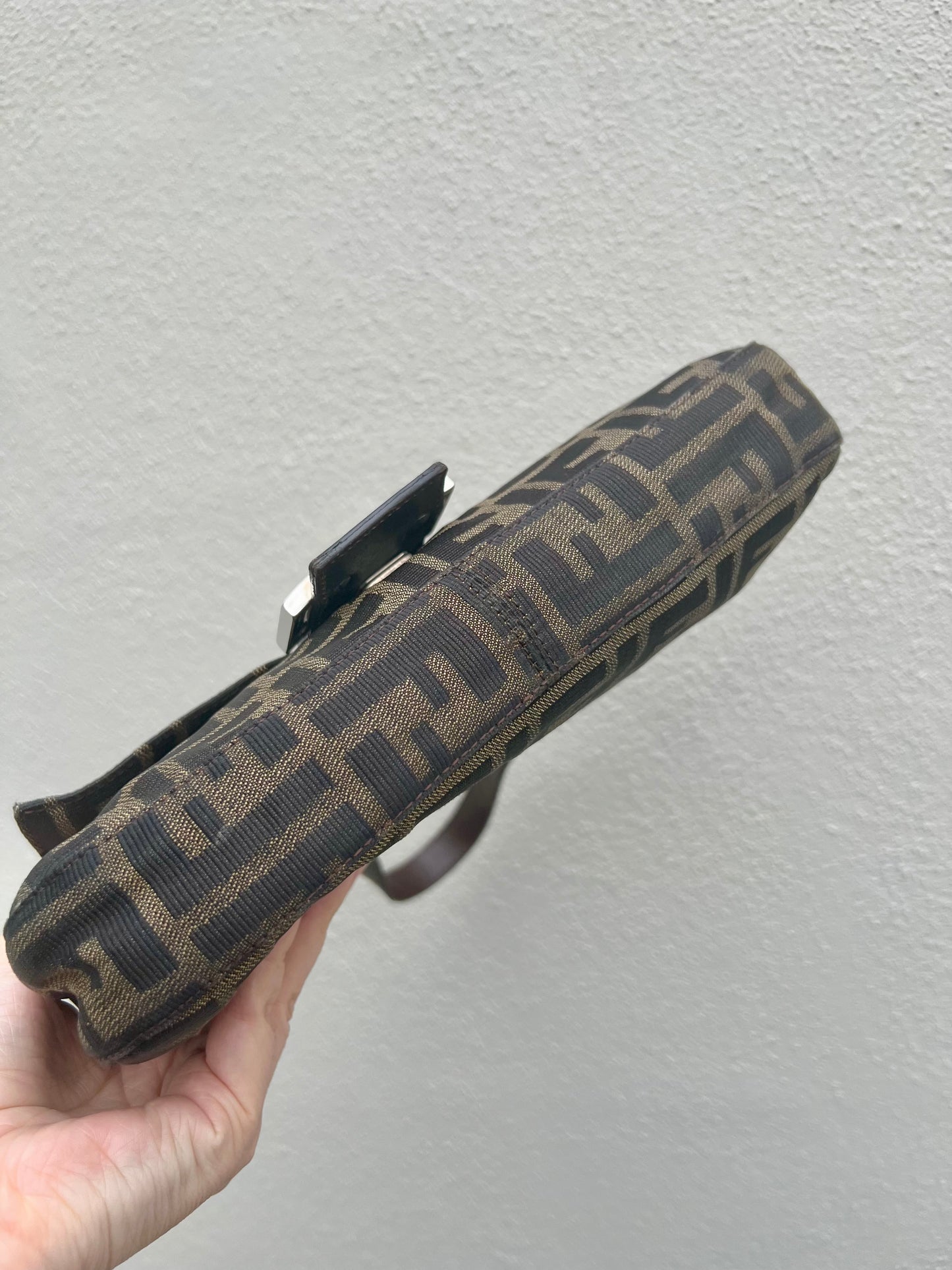 Pre-loved Fendi Vintage Zucca Baguette Handbag