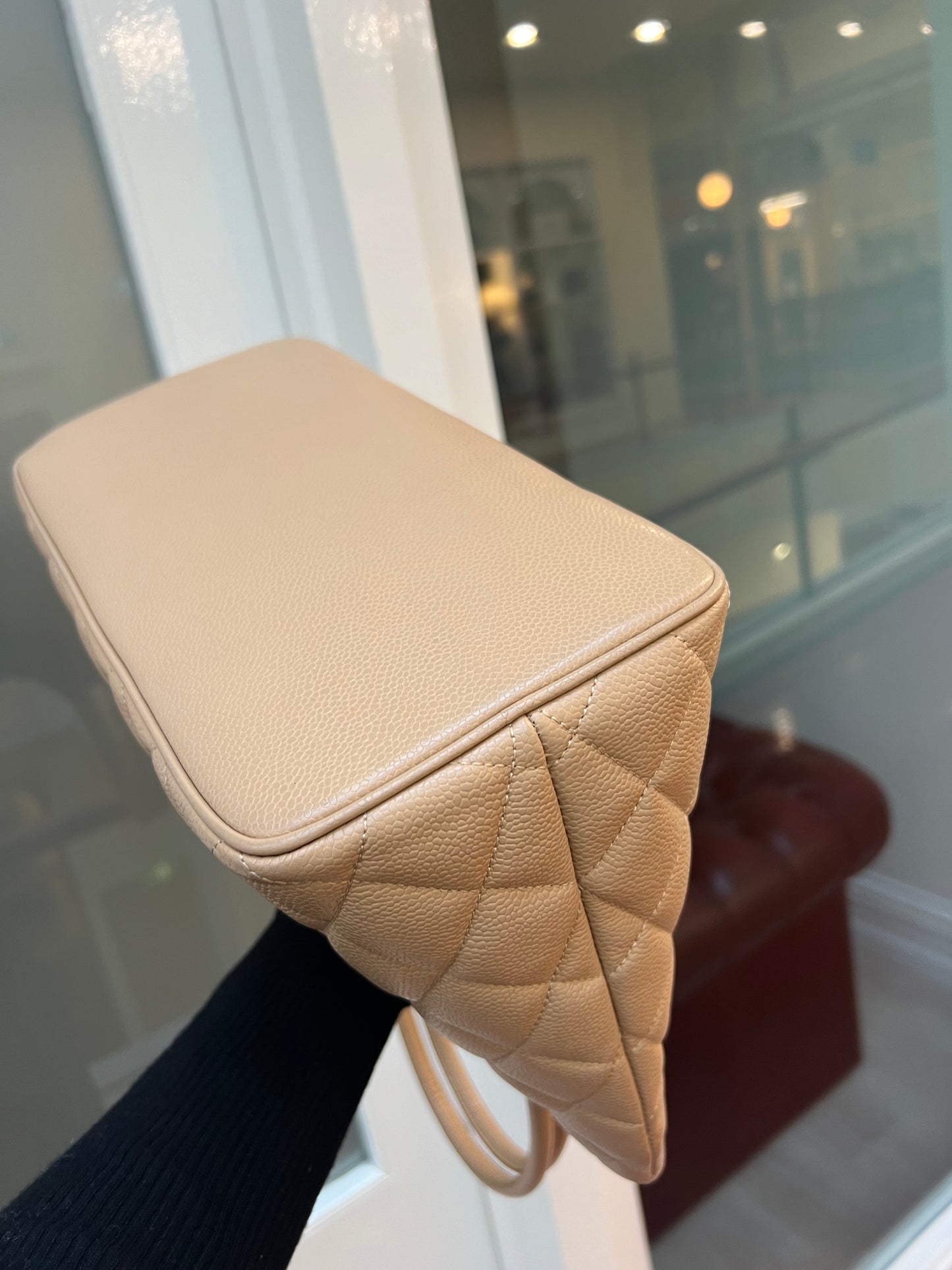 Pre-loved Chanel Caviar Medalion Tote Beige