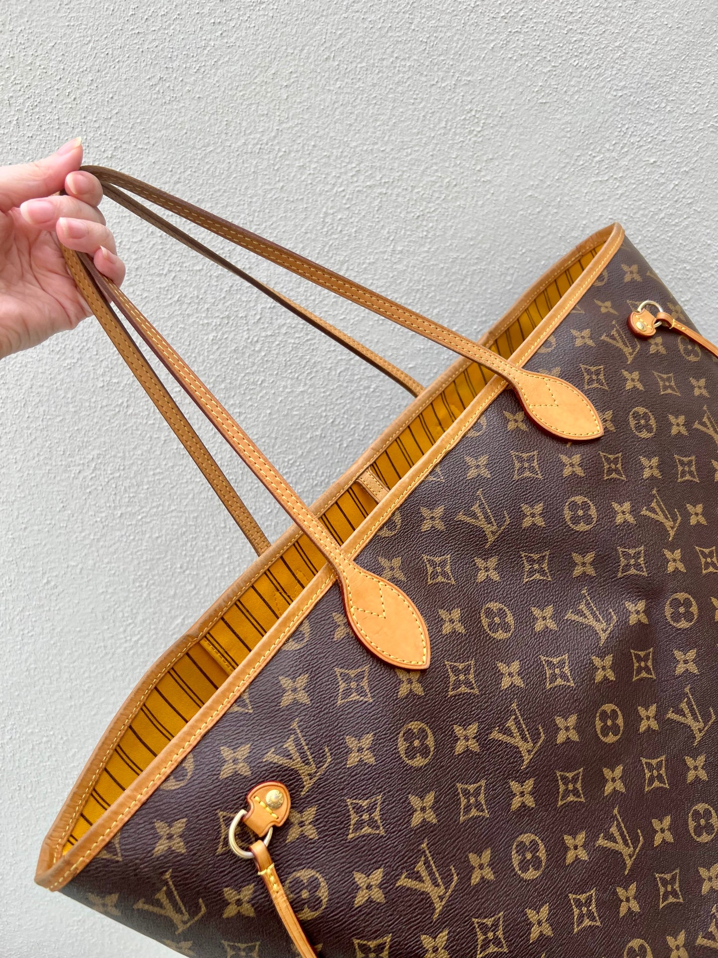 Pre-loved Louis Vuitton Neverfull Leather Tote GM Monogram 2013