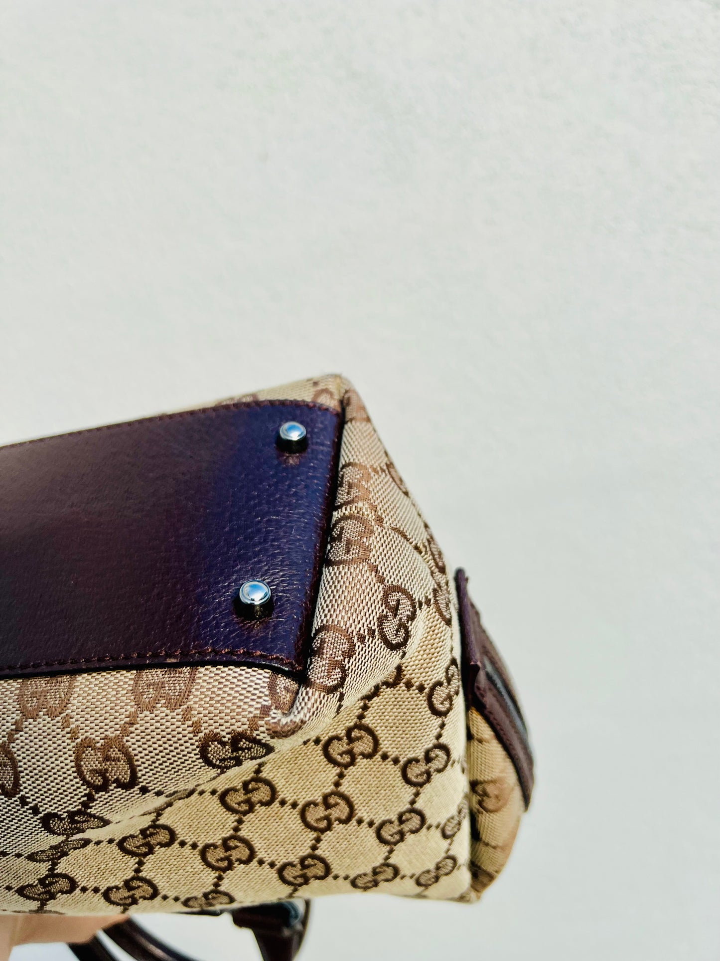 Pre-loved Gucci GG Canvas Boston Bag Brown