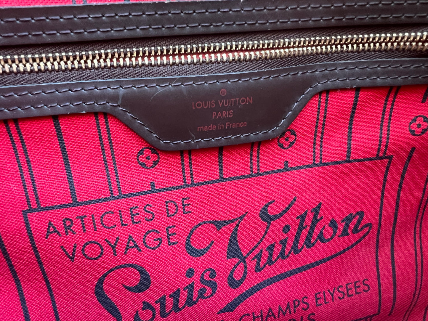 Pre-loved Louis Vuitton Neverfull MM Damier Ebene Tote Bag 2010