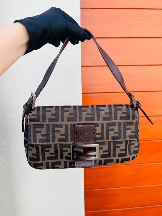 Pre-loved Fendi Vintage Zucca Baguette Handbag
