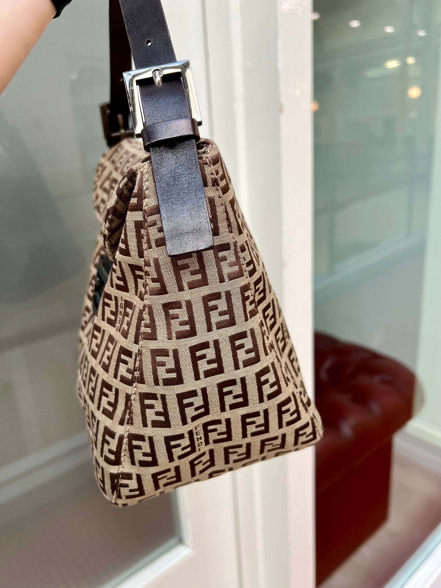 Pre-loved Fendi
20th Century Zucchino Canvas Double Flap Mamma Shoulder Bag