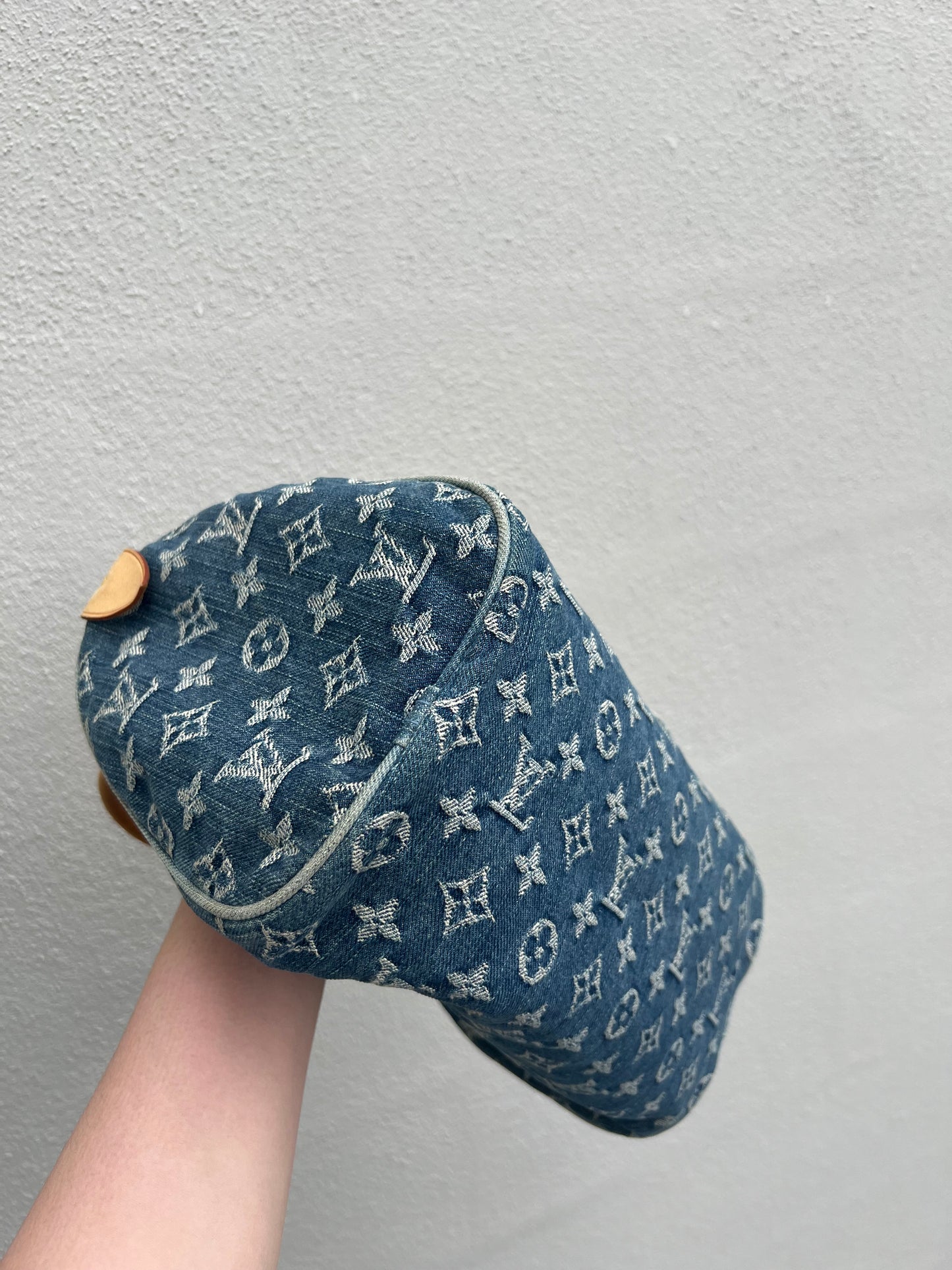 Pre-loved Louis Vuitton Blue Monogram Denim Neo Speedy Handbag 2005