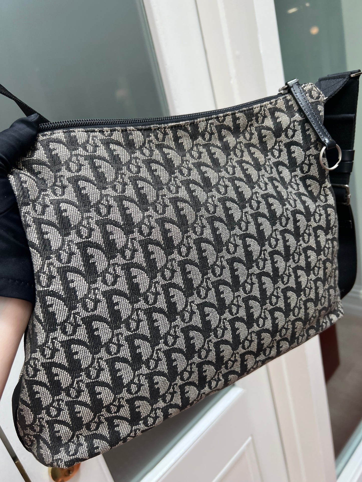Pre-loved Dior Vintage Trotter Shoulder Messenger Bag Navy