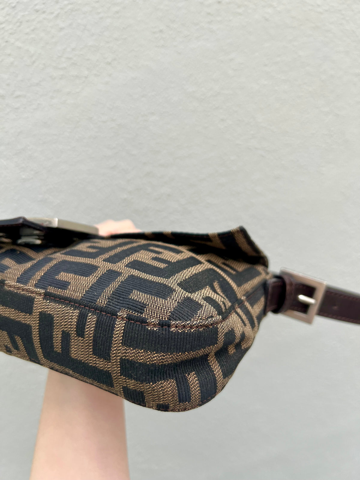 Pre-loved Fendi Vintage Zucca Baguette Handbag