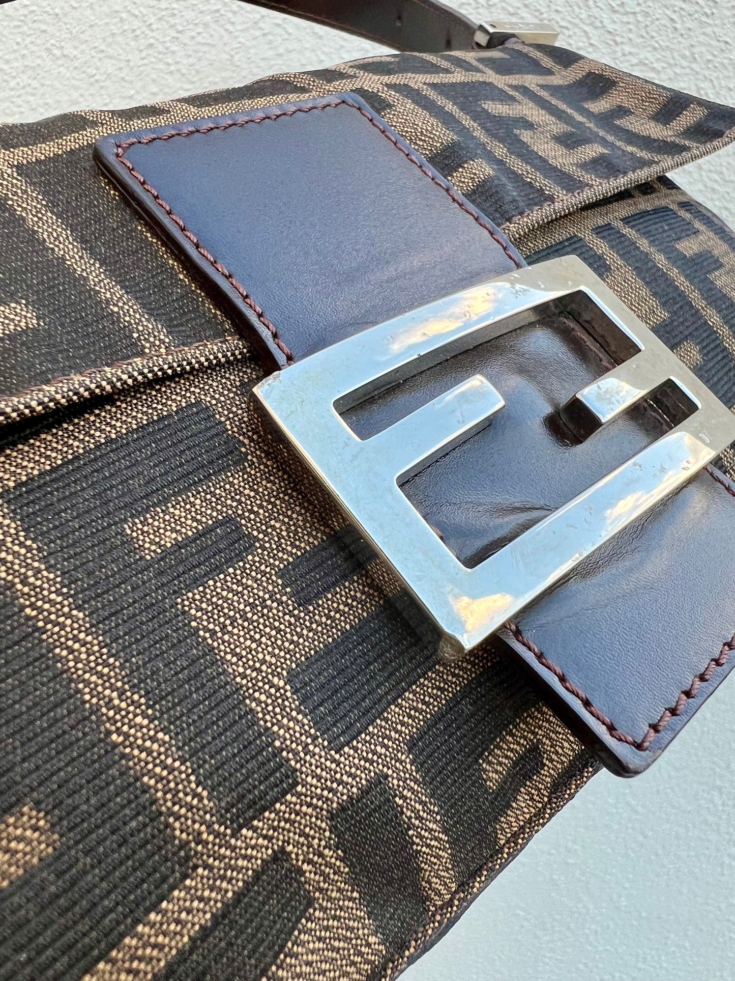 Pre-loved Fendi Vintage Zucca Baguette Handbag