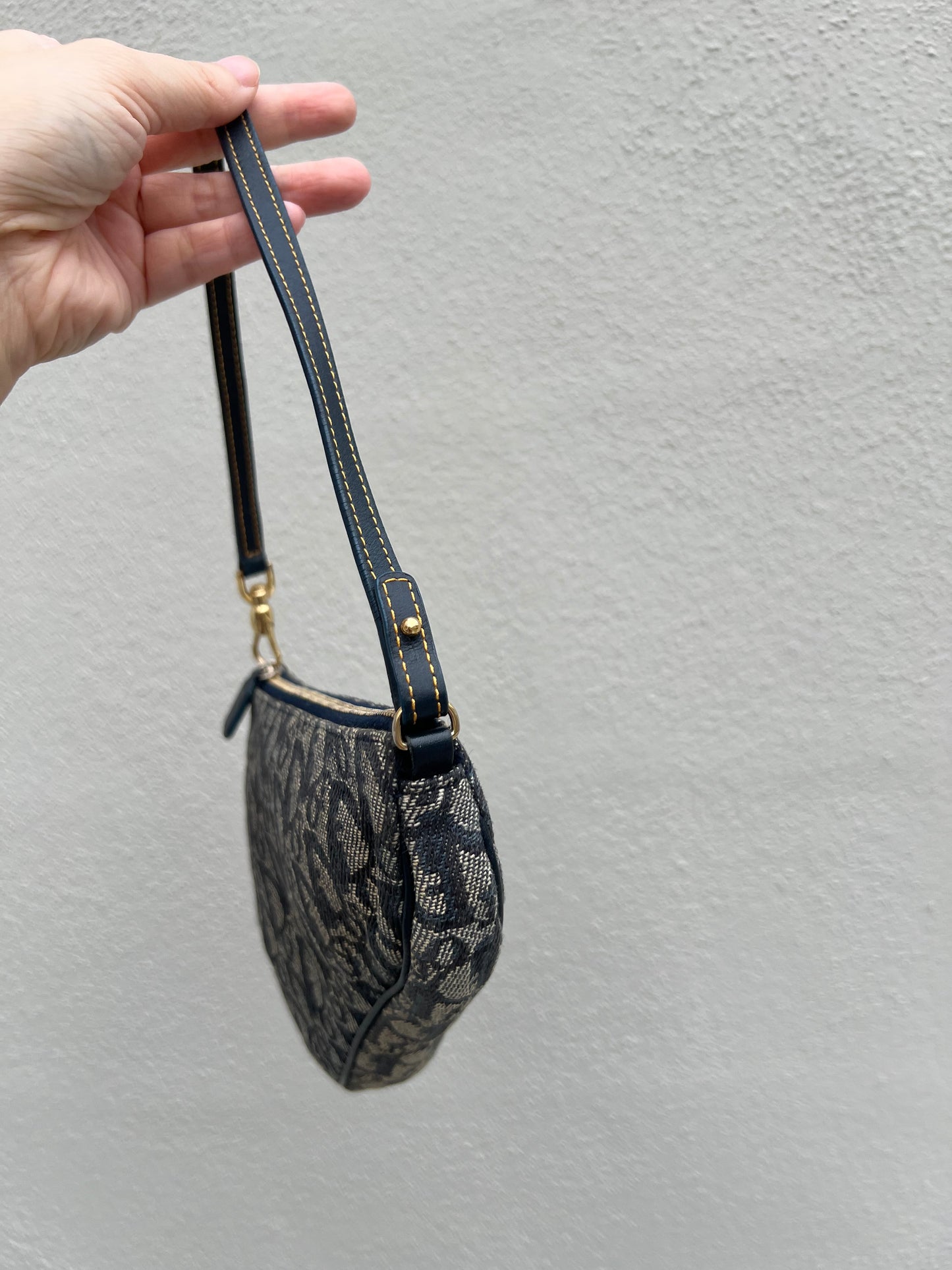 Pre-loved Dior Vintage Monogram Oblique Canvas Mini Saddle Bag