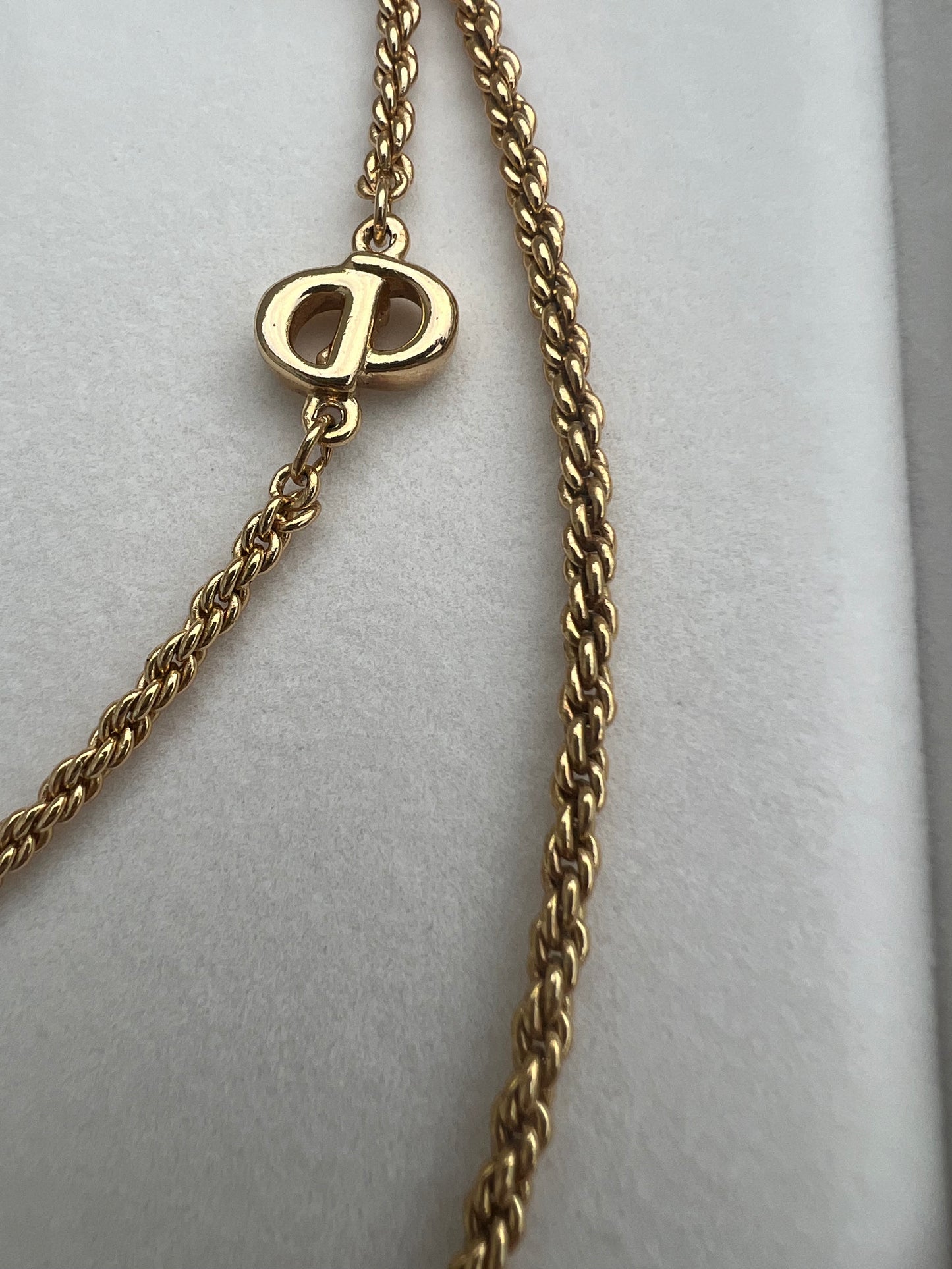 Pre-loved Vintage Dior CD Logo Long Necklace Made In Germany