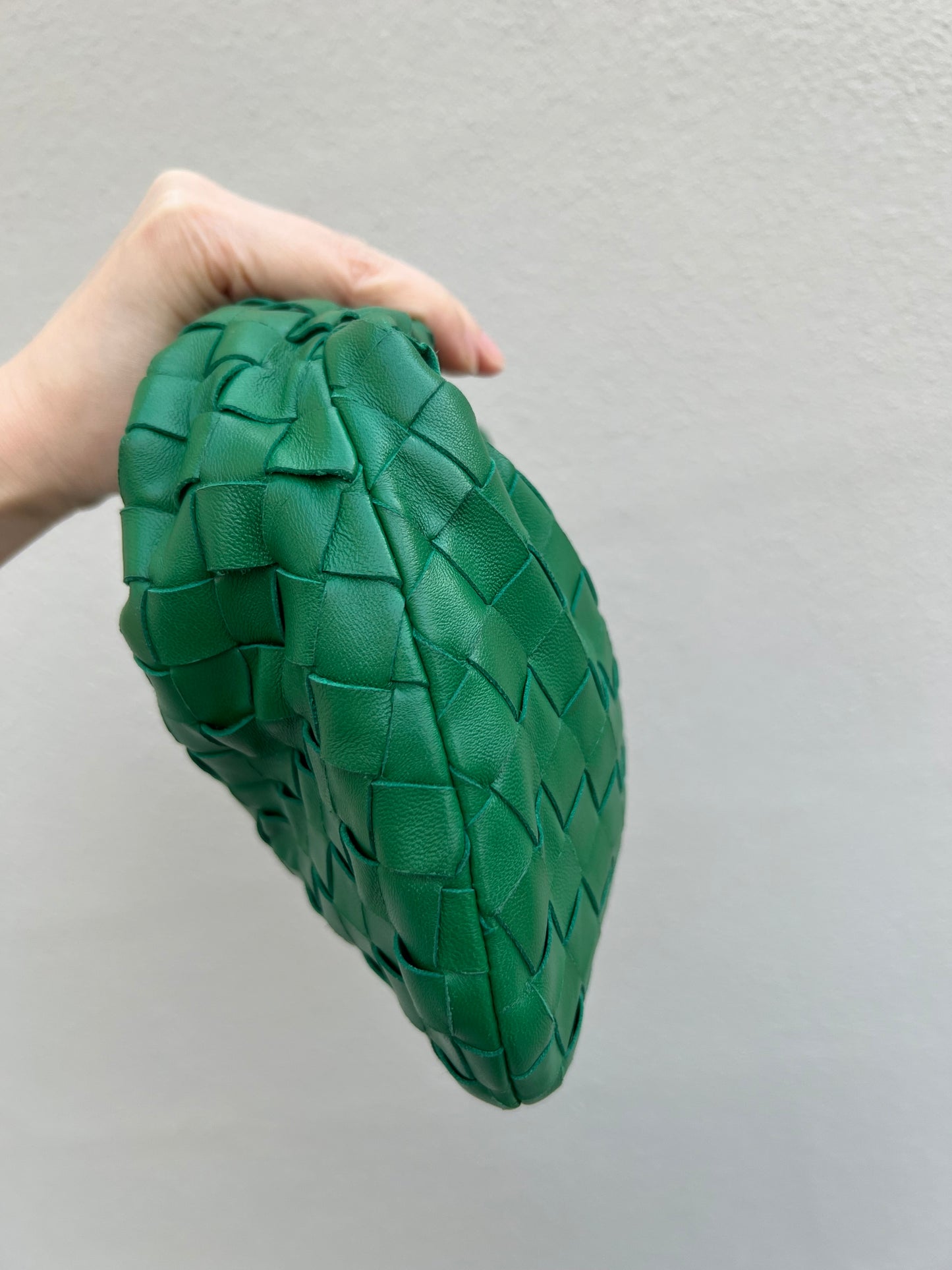 Pre-loved Bottega Veneta Top Handle Mini Jodie Bag Green Lambskin