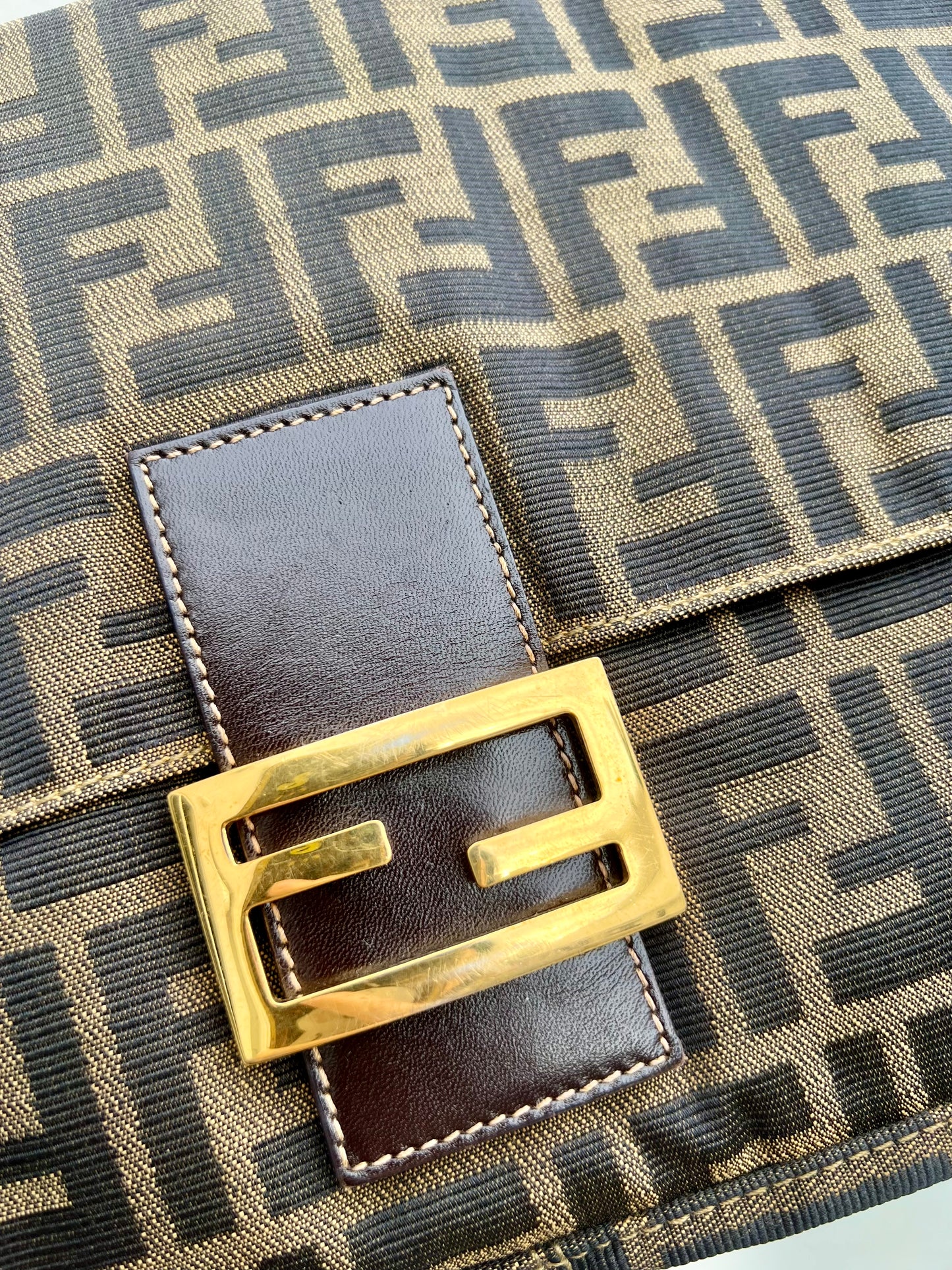 Pre-loved Fendi Large Zucca Mama Forever Zip-top Shoulder Bag