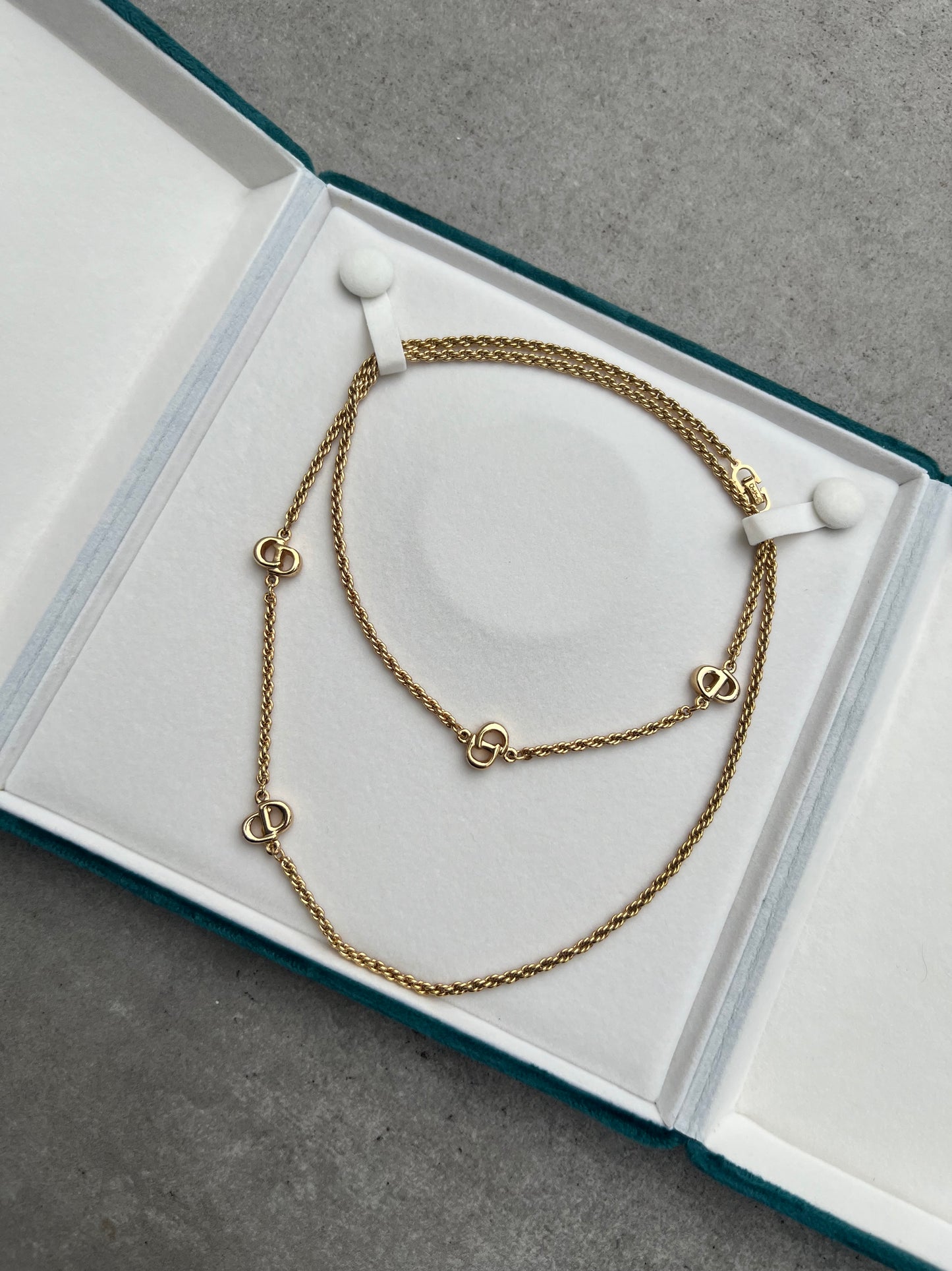 Pre-loved Vintage Dior CD Logo Long Necklace Made In Germany