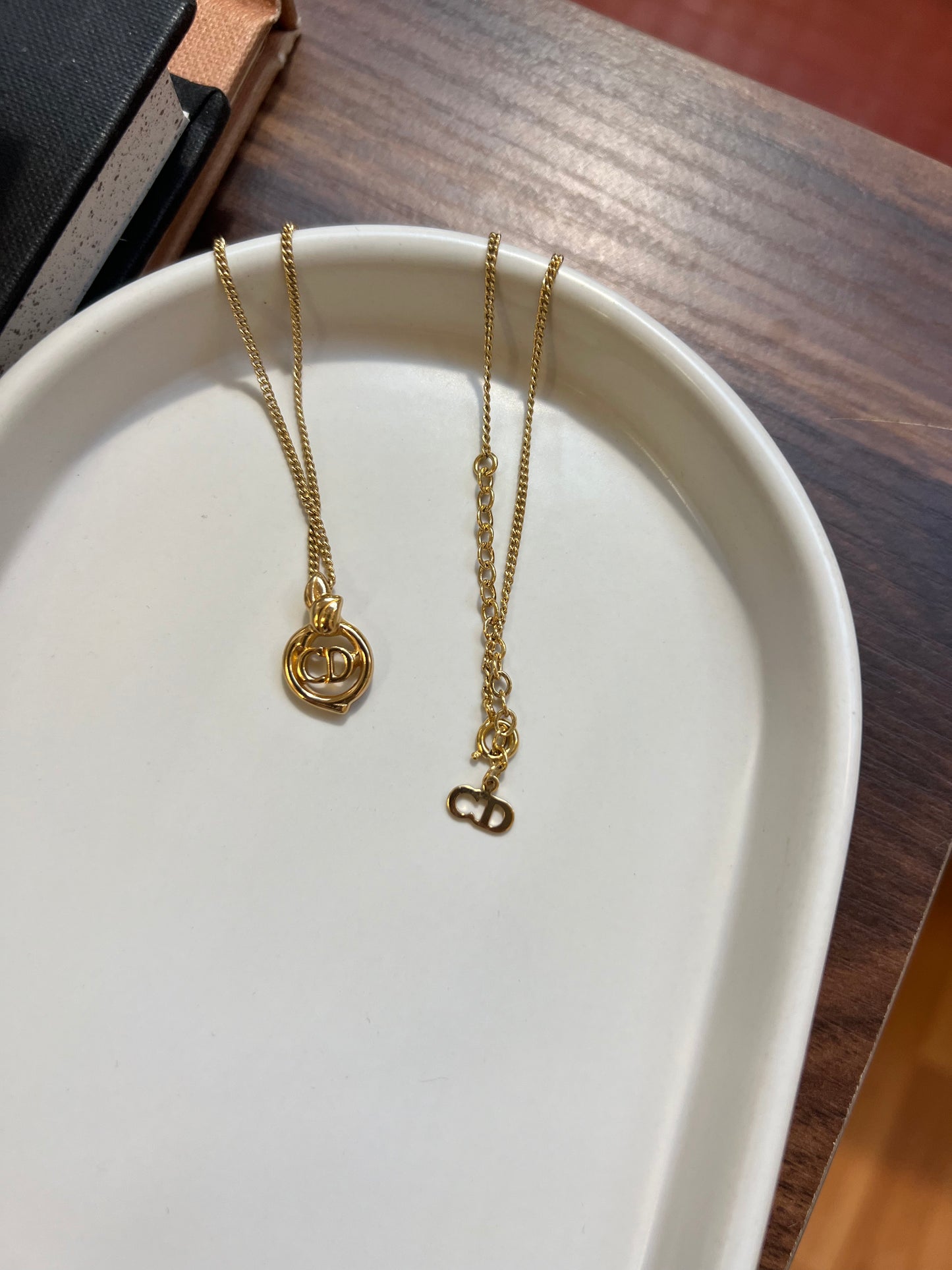 Pre-loved Christian Dior Vintage Logo-pendant Chain Necklace