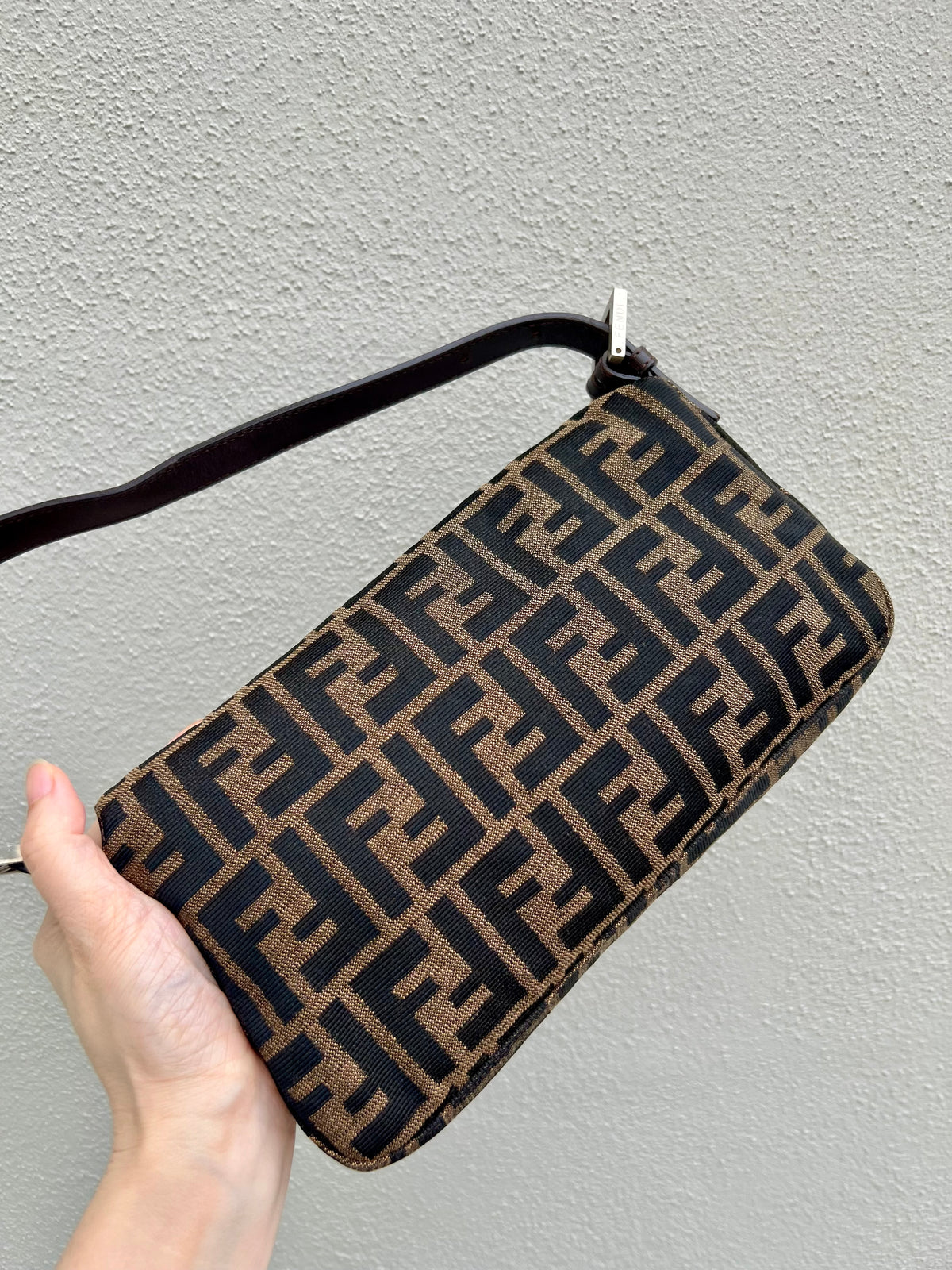 Pre-loved Fendi Vintage Zucca Baguette Handbag