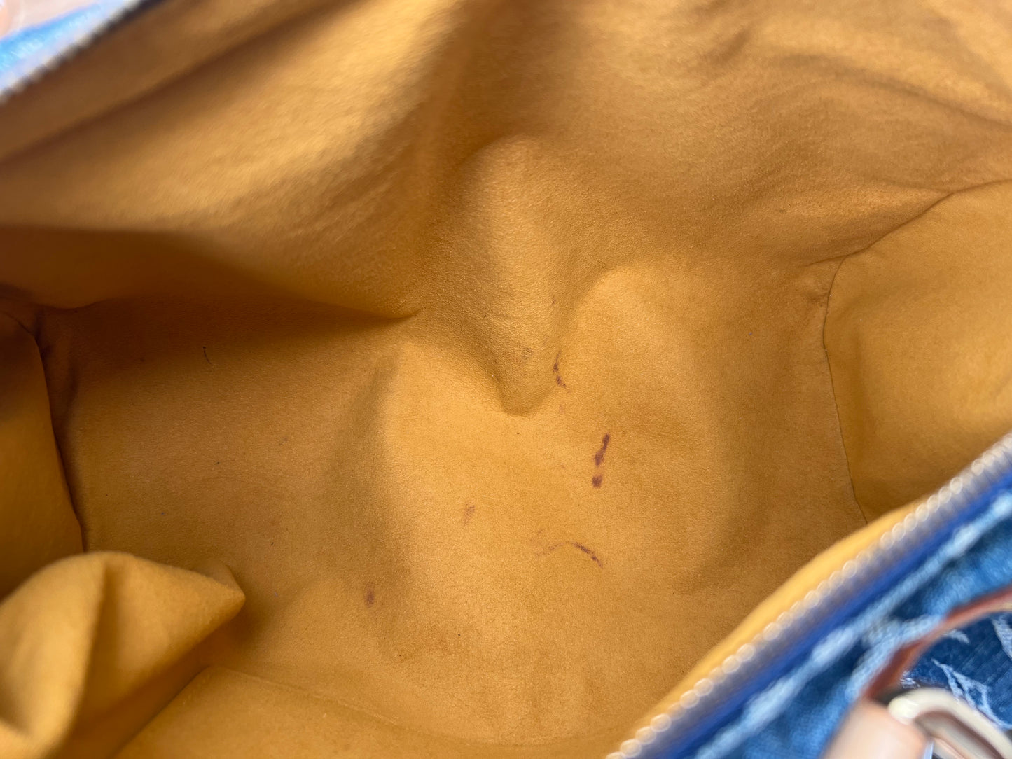 Pre-loved Louis Vuitton Blue Monogram Denim Neo Speedy Handbag 2005