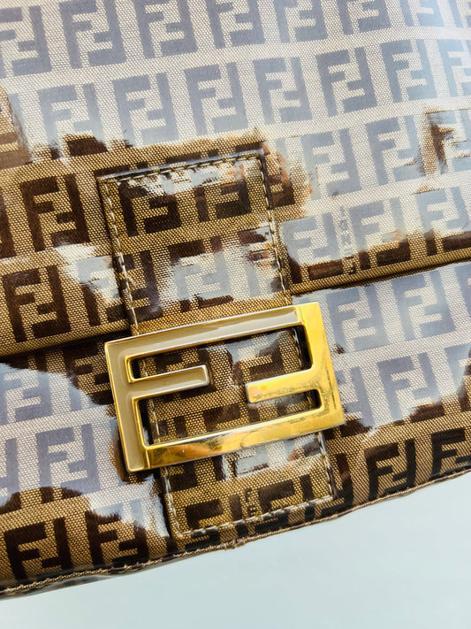 Pre-loved Fendi Vintage Crystal Zucchino Mamma Baguette Handbag