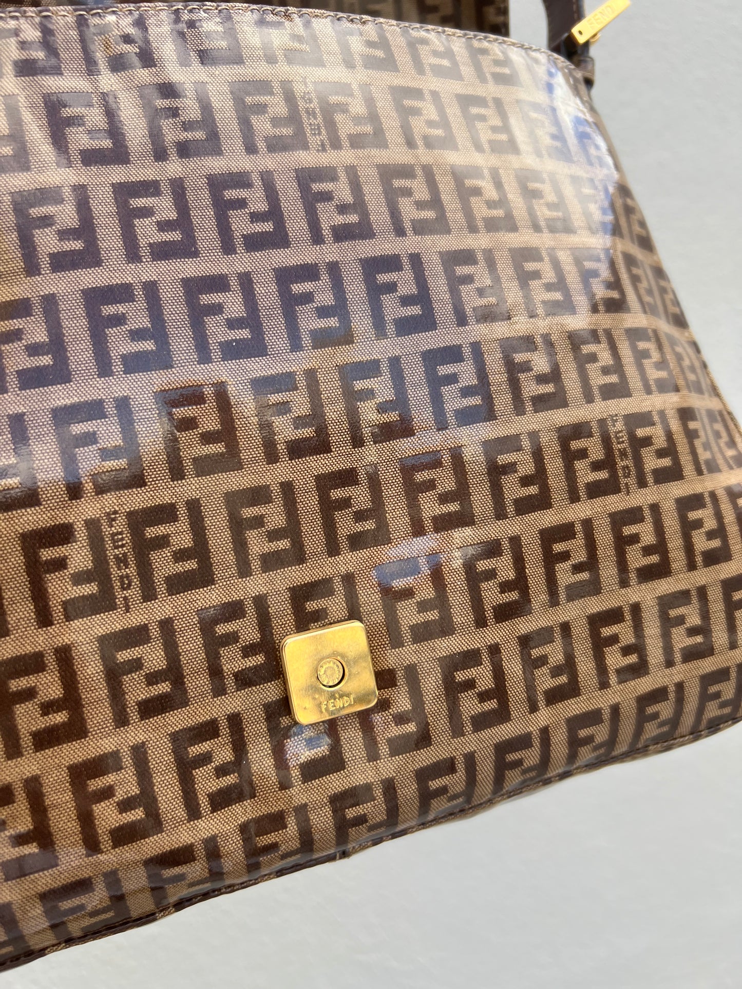 Pre-loved Fendi Vintage Crystal Zucchino Mamma Baguette Handbag