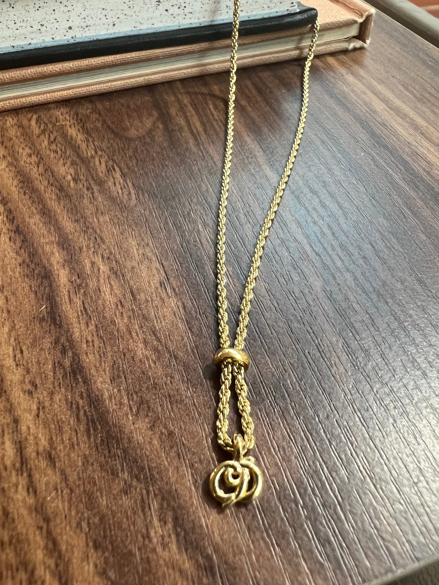 Pre-loved Christian Dior Vintage Logo-pendant Chain Necklace