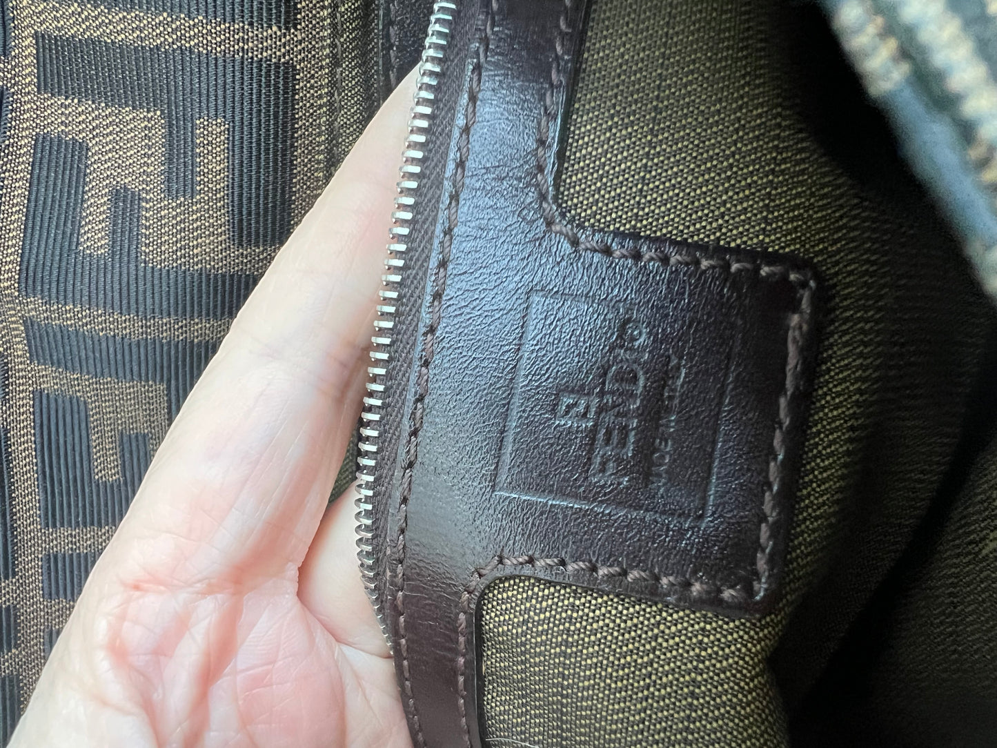 Pre-loved Fendi Vintage Zucca Baguette Handbag
