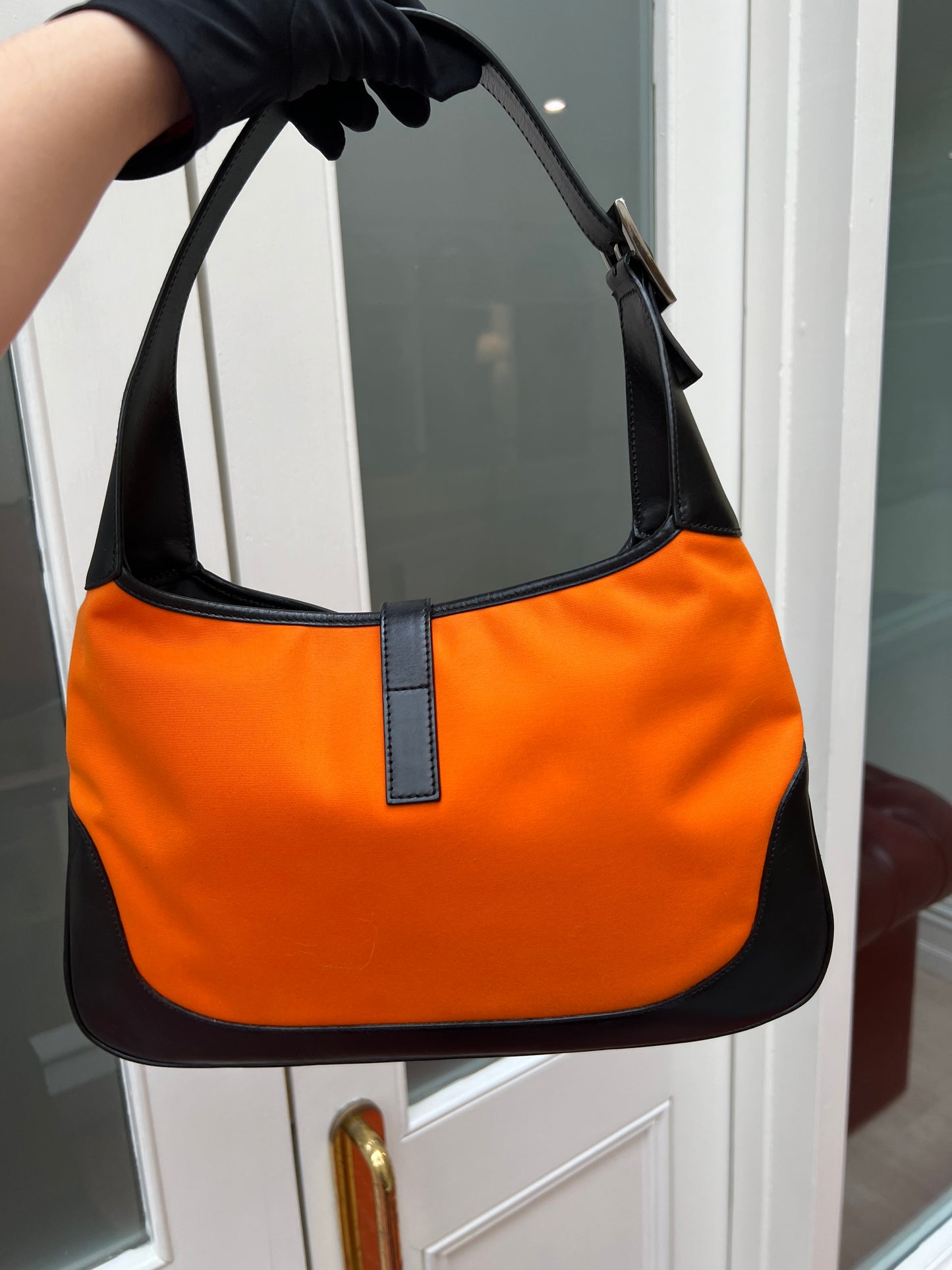 Pre-loved 1999 Gucci by Tom Ford Orange Nylon Large Jackie Bag