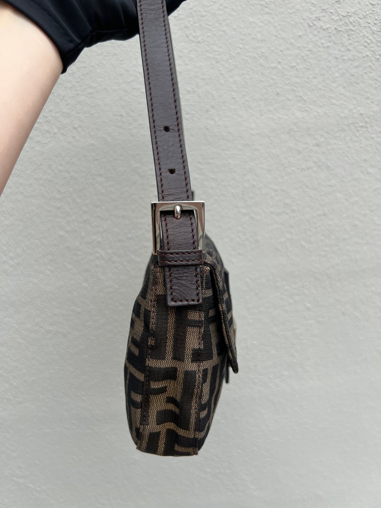 Pre-loved Fendi Vintage Zucca Baguette Handbag