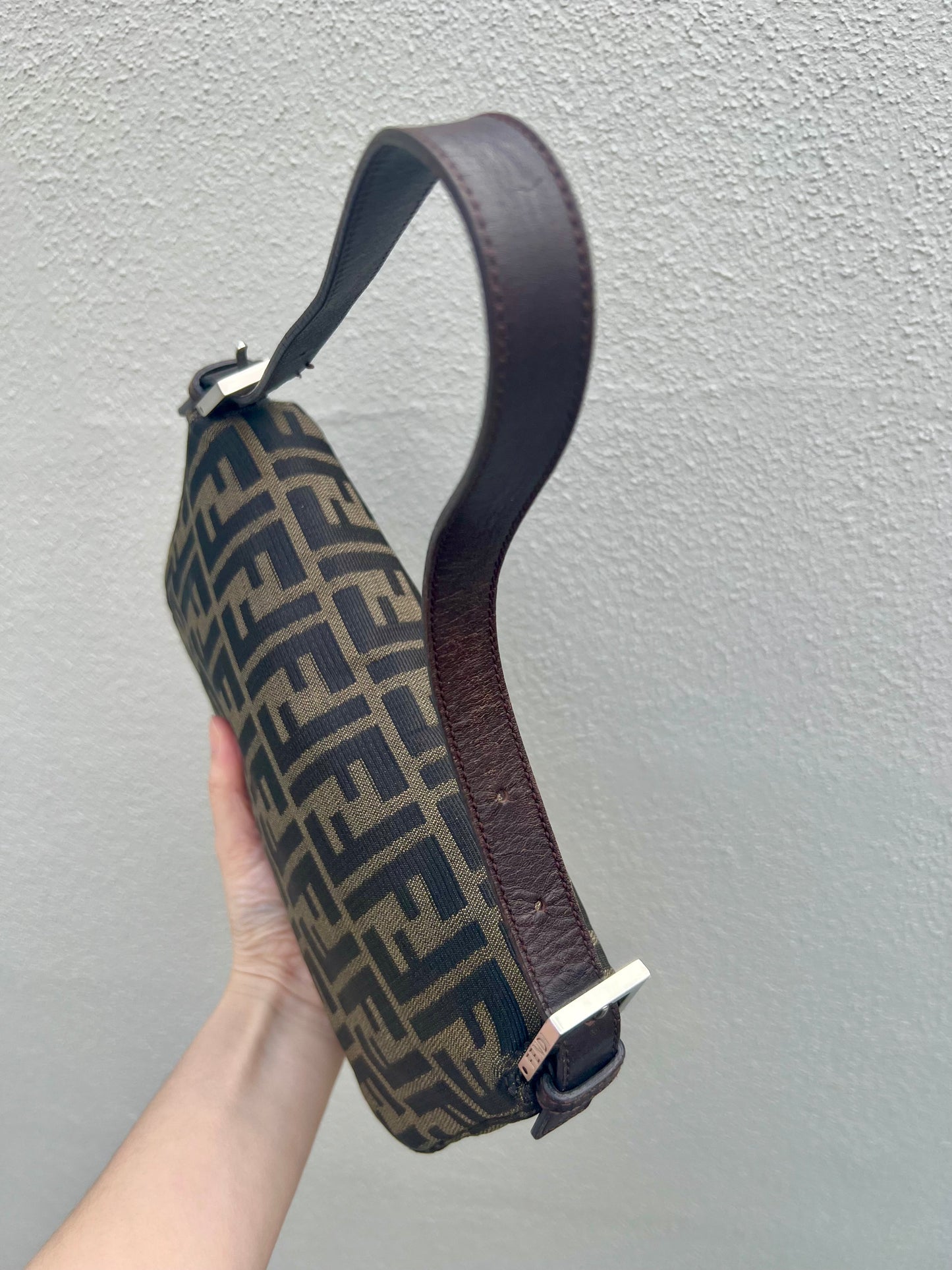Pre-loved Fendi Vintage Zucca Baguette Handbag