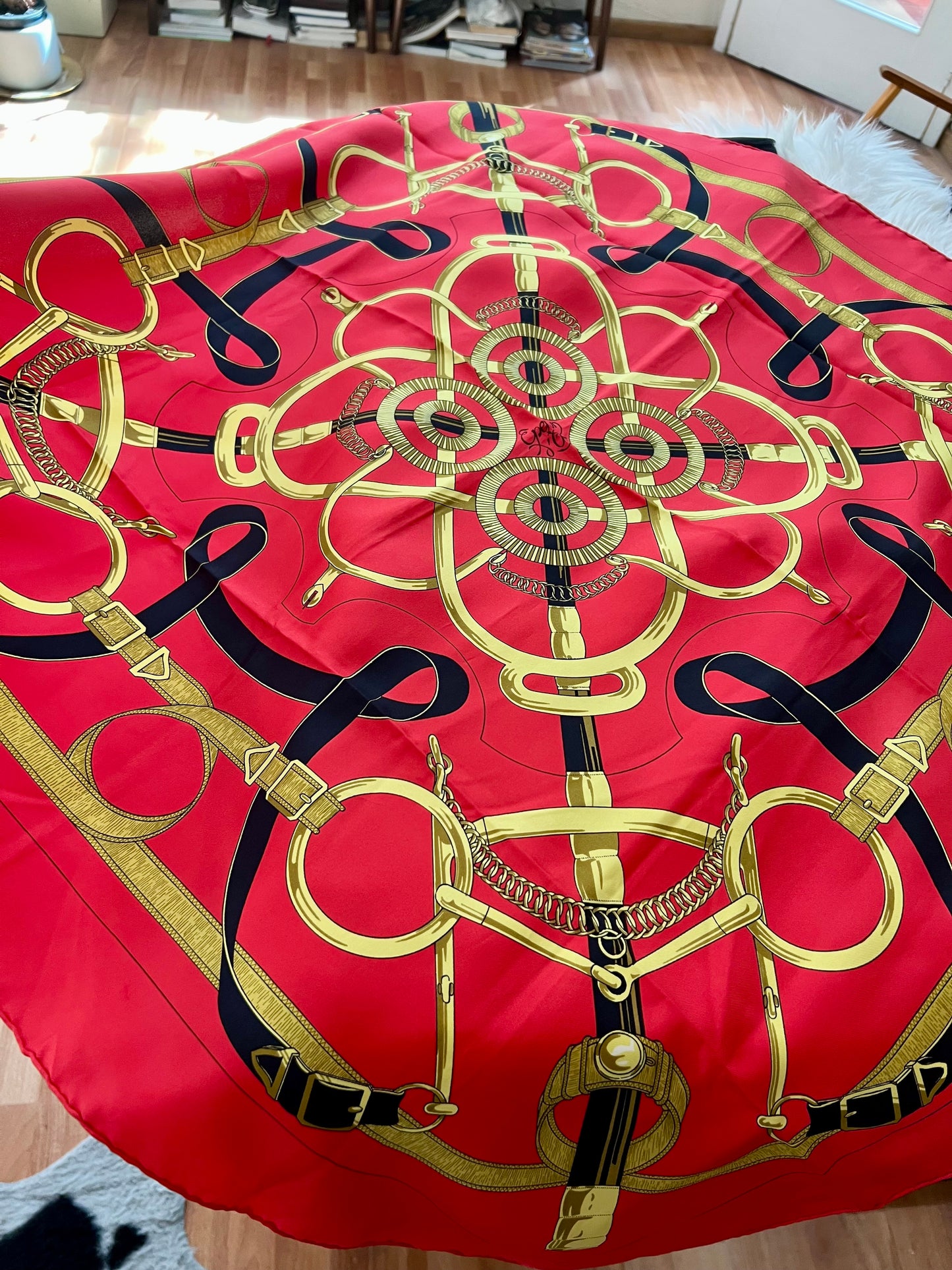 Pre-loved Hermès Vintage Silk Scarf EPERON D'OR By Henri D'origny