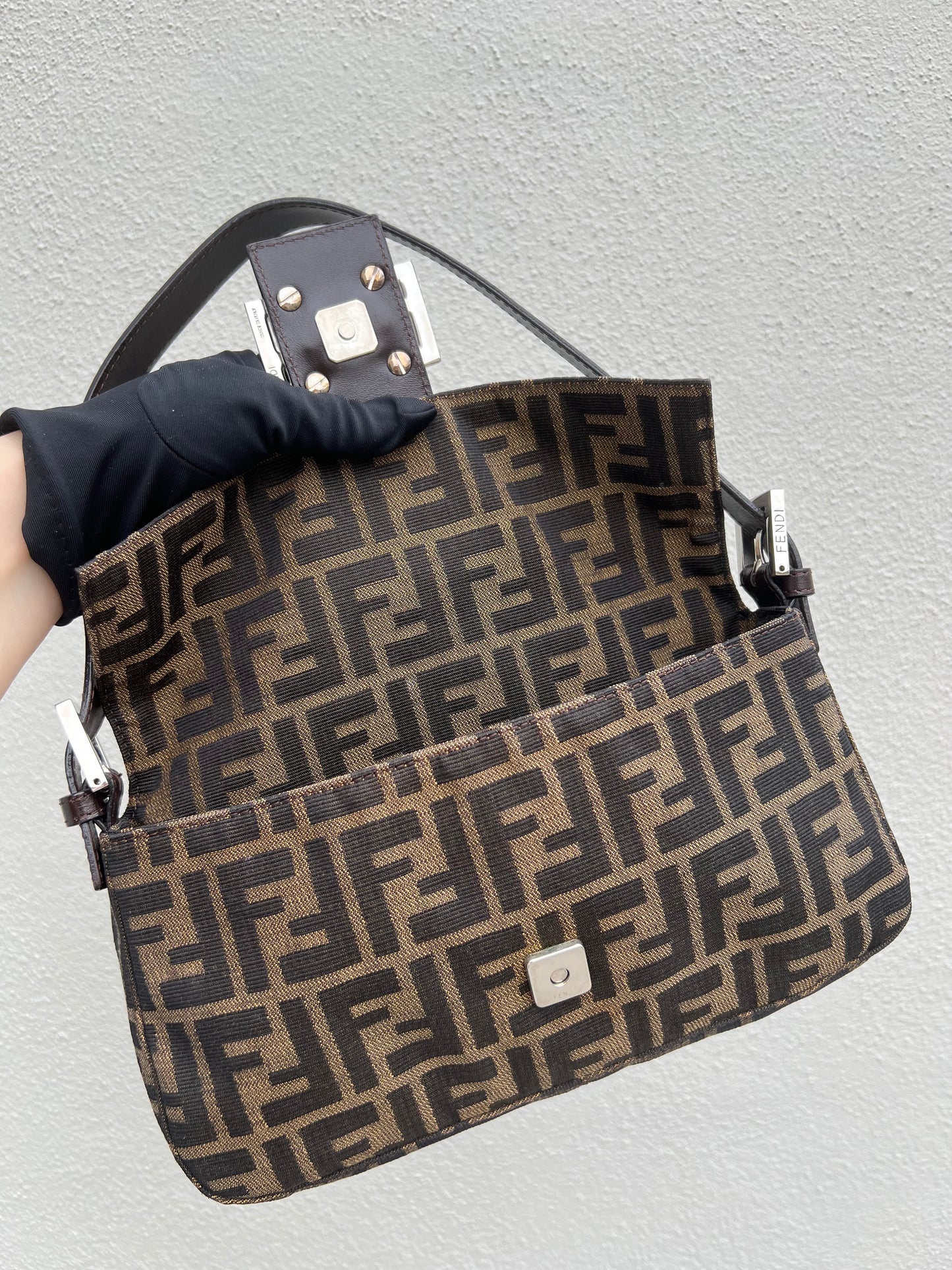 Pre-loved Fendi Vintage Zucca Baguette Handbag