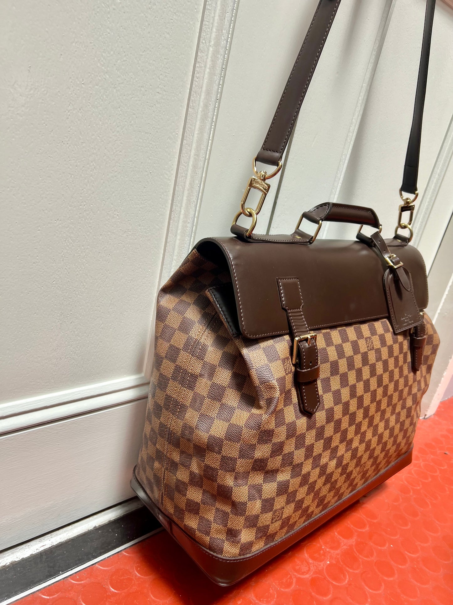 Pre-loved Louis Vuitton Damier Ebène West End Two-way Bag 1998