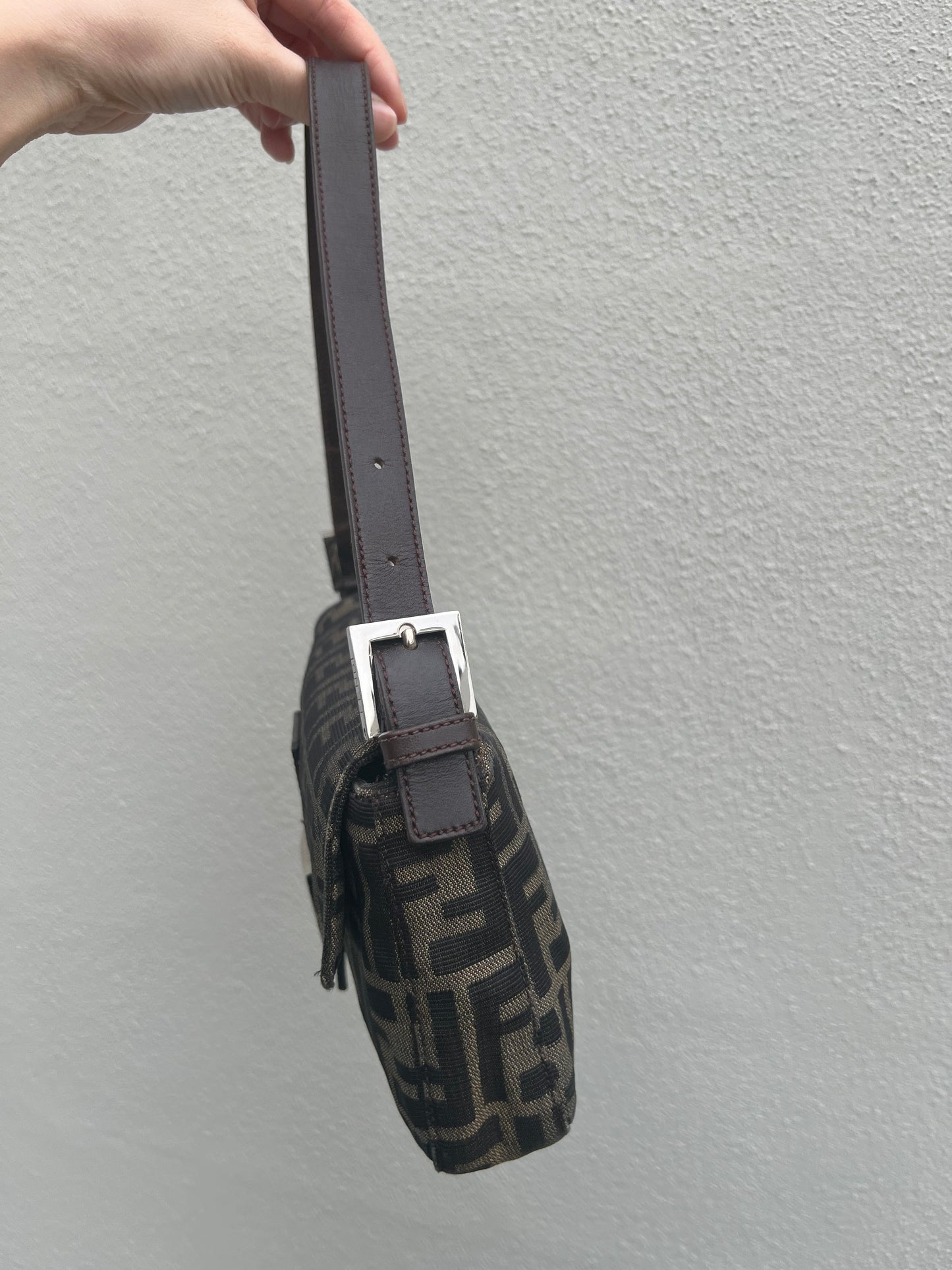 Pre-loved Fendi Vintage Zucca Baguette Handbag