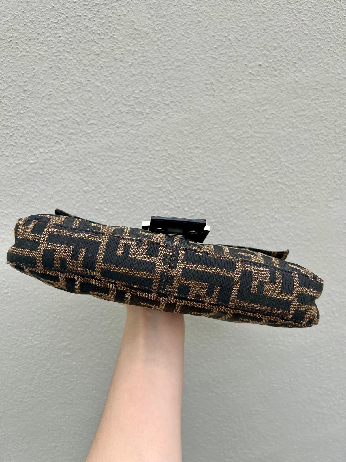 Pre-loved Fendi Vintage Zucca Baguette Handbag