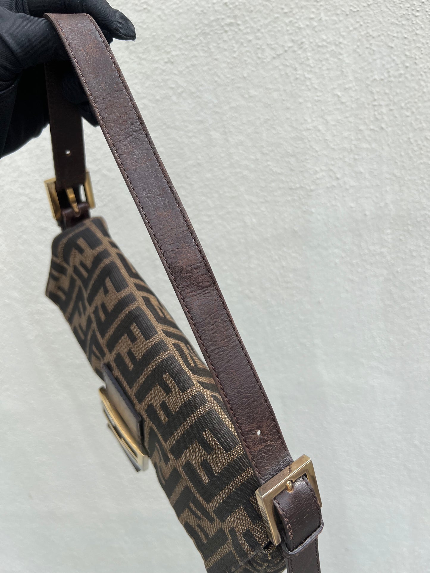 Pre-loved Fendi Vintage Zucca Baguette Handbag