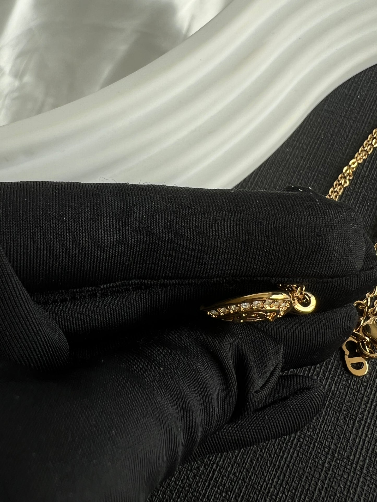 Pre-loved Christian Dior Vintage Rhinestone -embellished Heart Pendant Necklace