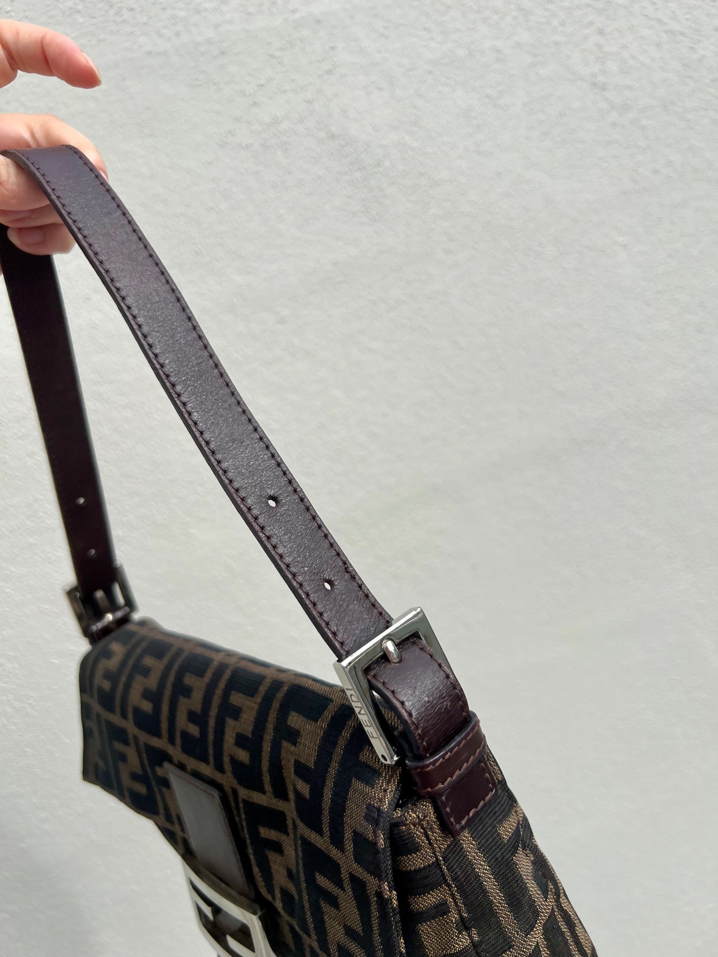 Pre-loved Fendi Vintage Zucca Baguette Handbag