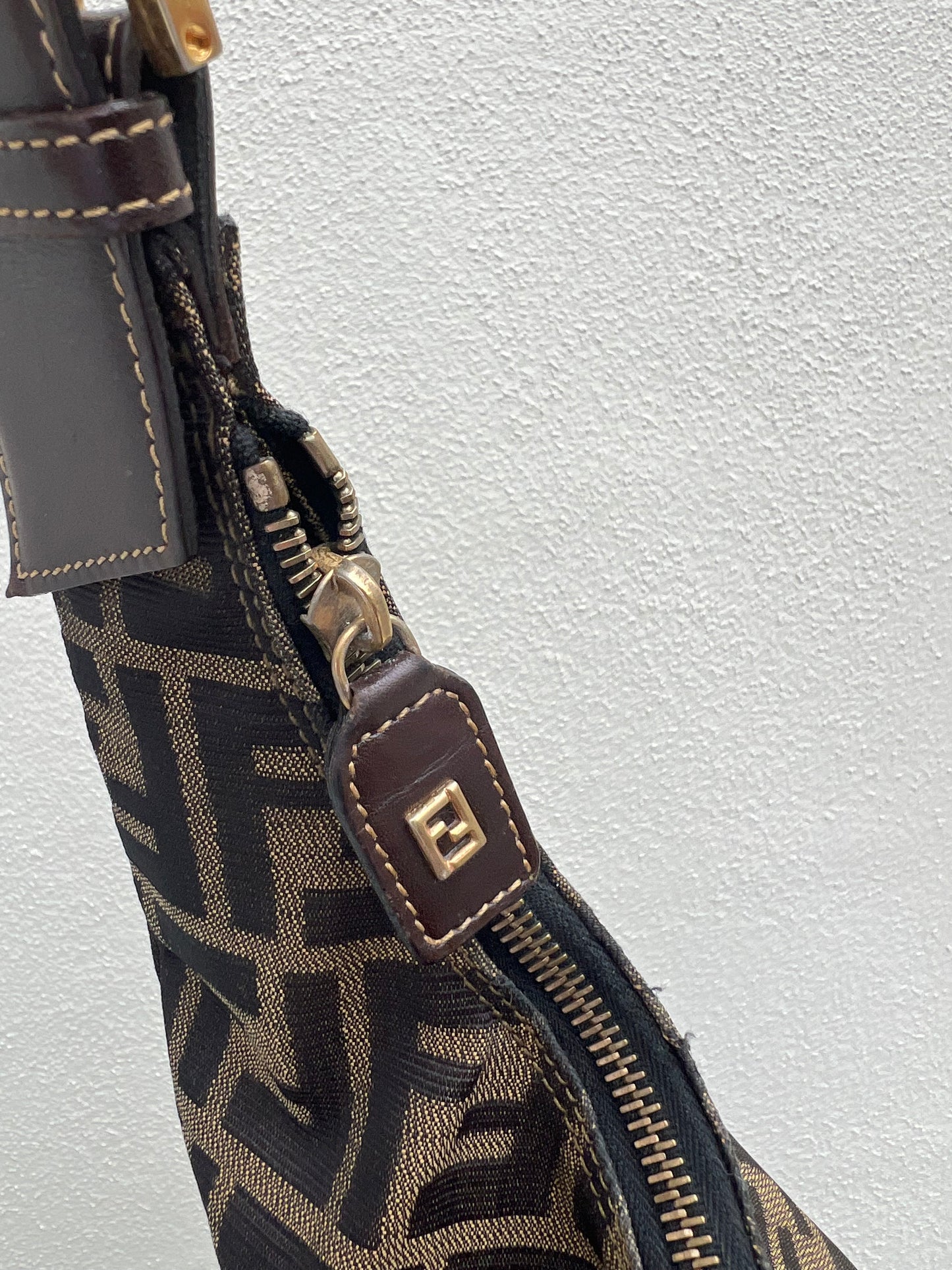 Pre-loved Fendi  Tobacco Zucca Print Large Shoulder Hobo Bag Brown
