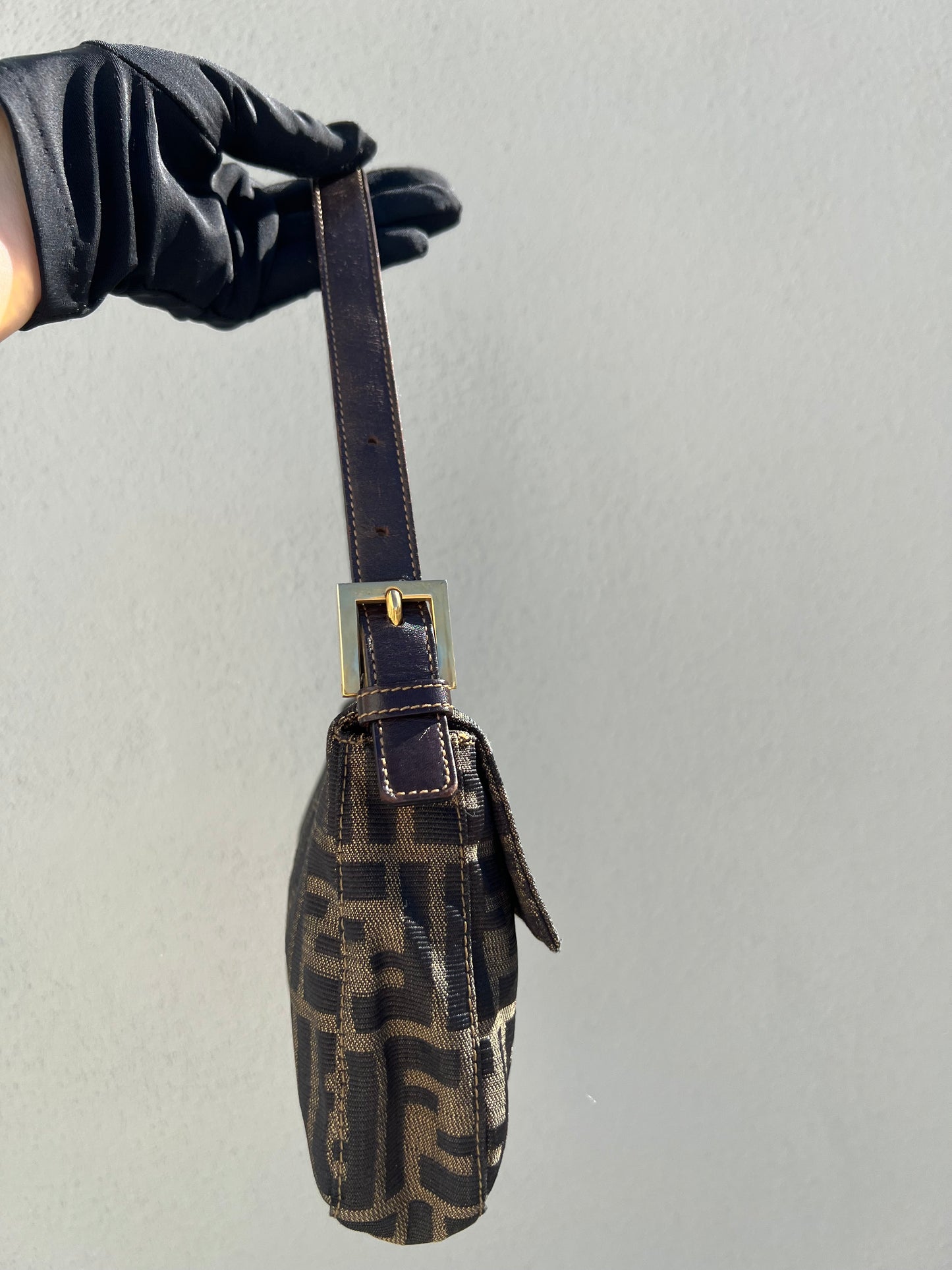 Pre-loved Fendi Vintage Zucca Baguette Handbag
