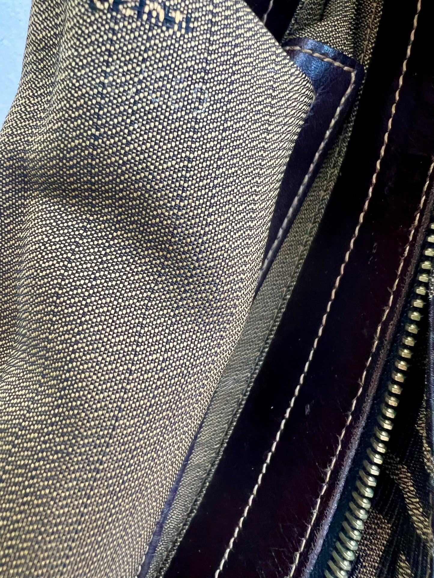 Pre-loved Fendi Zucca FF Mamma Forever Baguette Flap