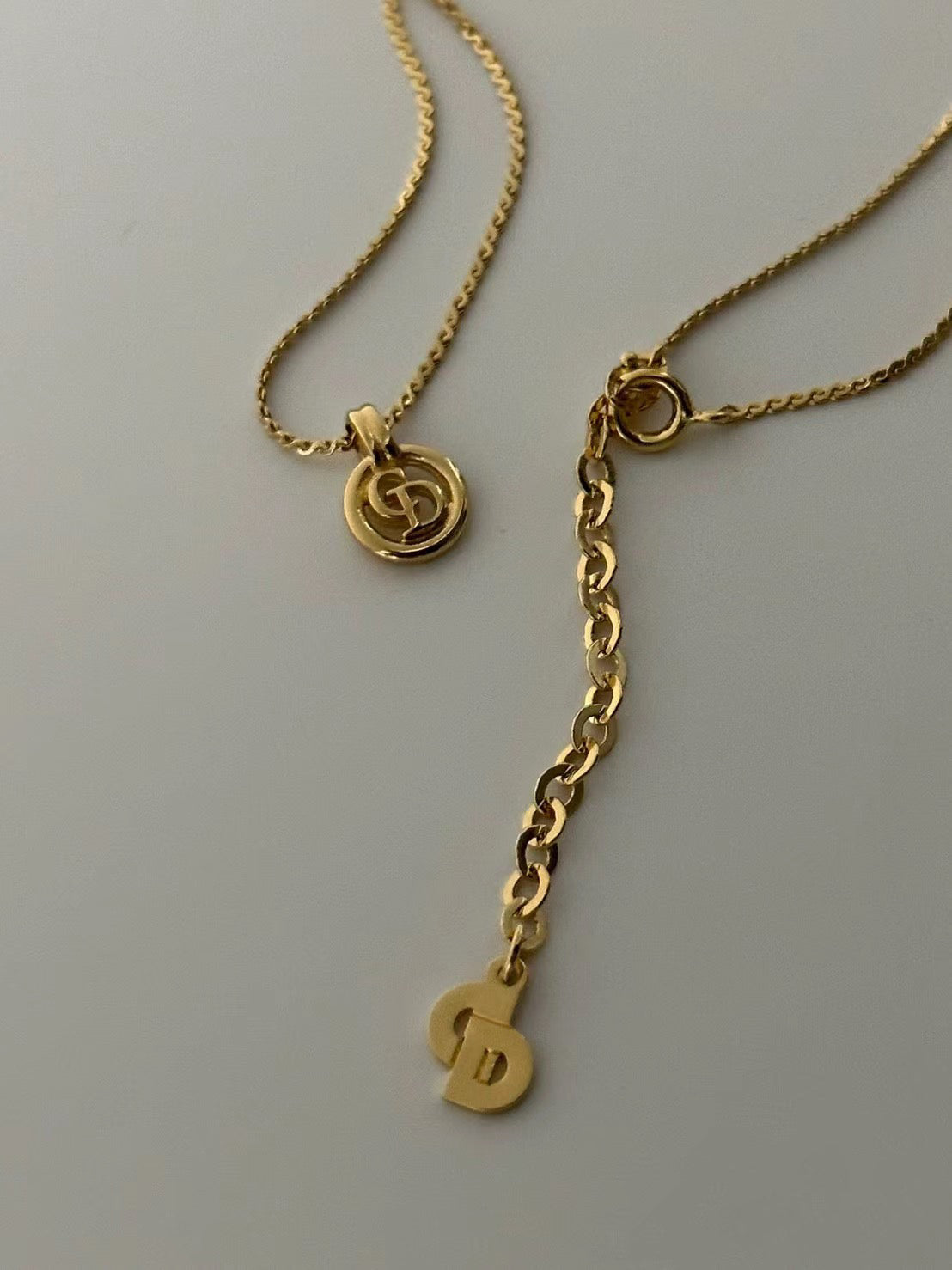 Pre-loved Christian Dior Vintage Logo-pendant Chain Necklace