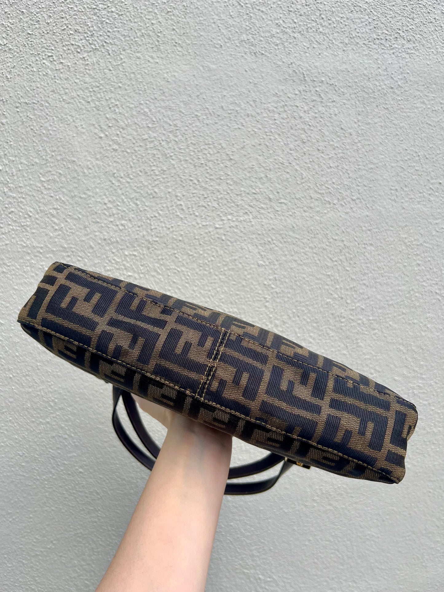 Pre-loved Fendi Zucca Canvas Shoulder Bag GHW