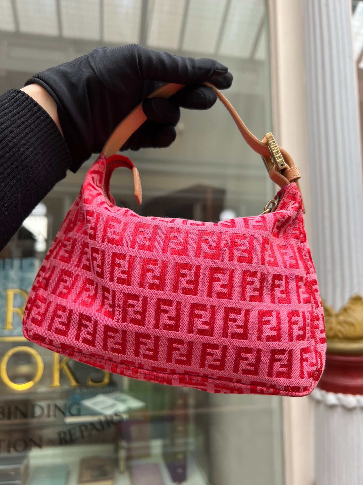 Pre-loved Fendi Vintage Mini Zucchino Pattern Handbag