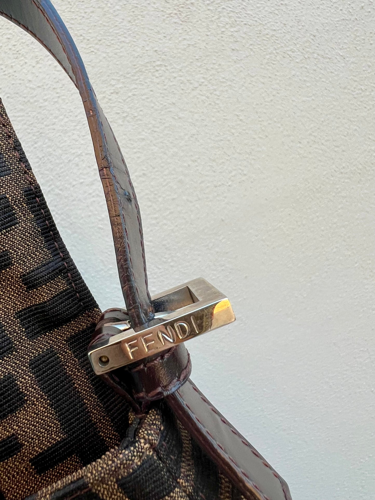 Pre-loved Fendi Vintage Zucca Baguette Handbag
