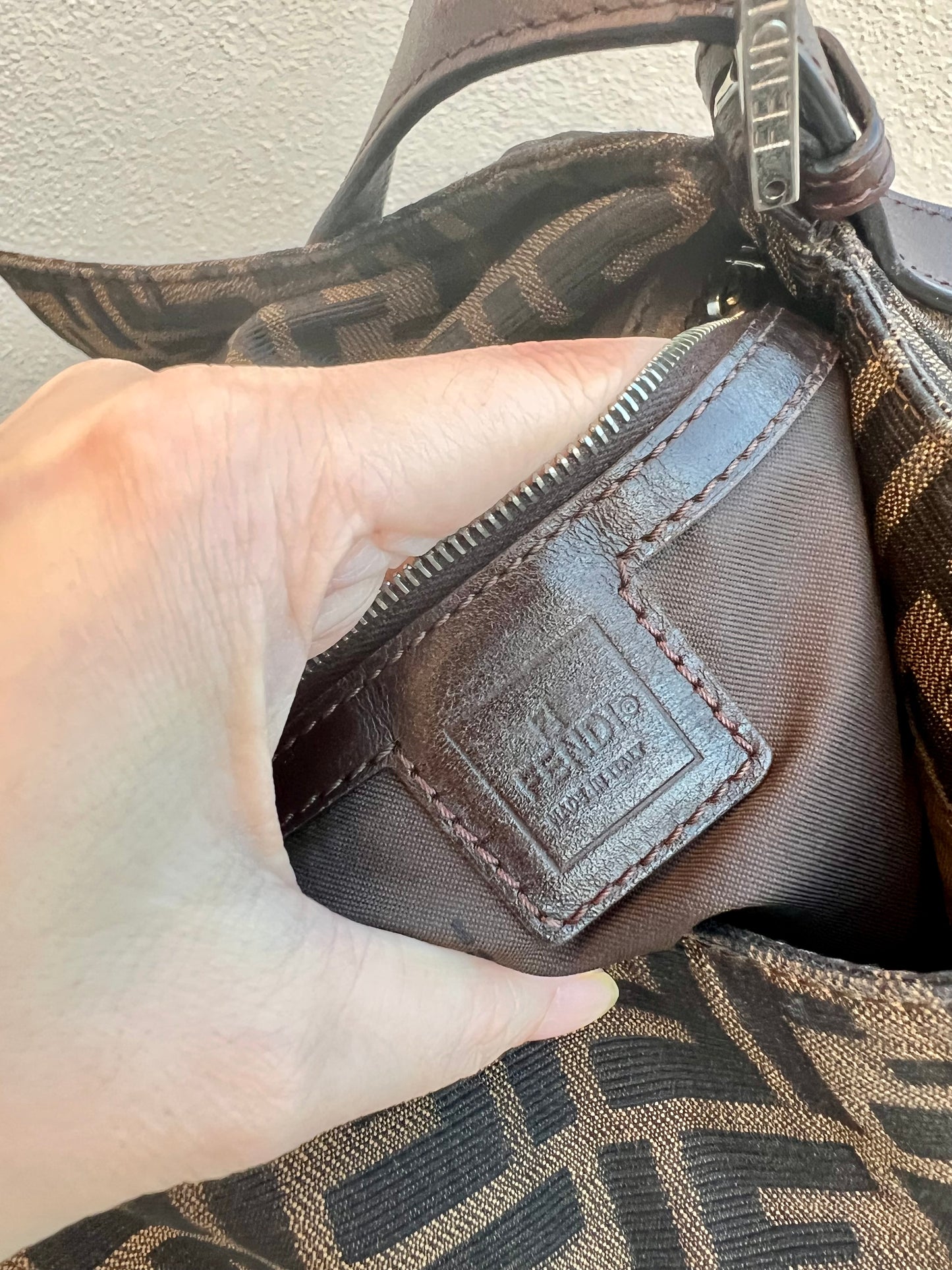 Pre-loved Fendi Vintage Zucca Mamma Handbag