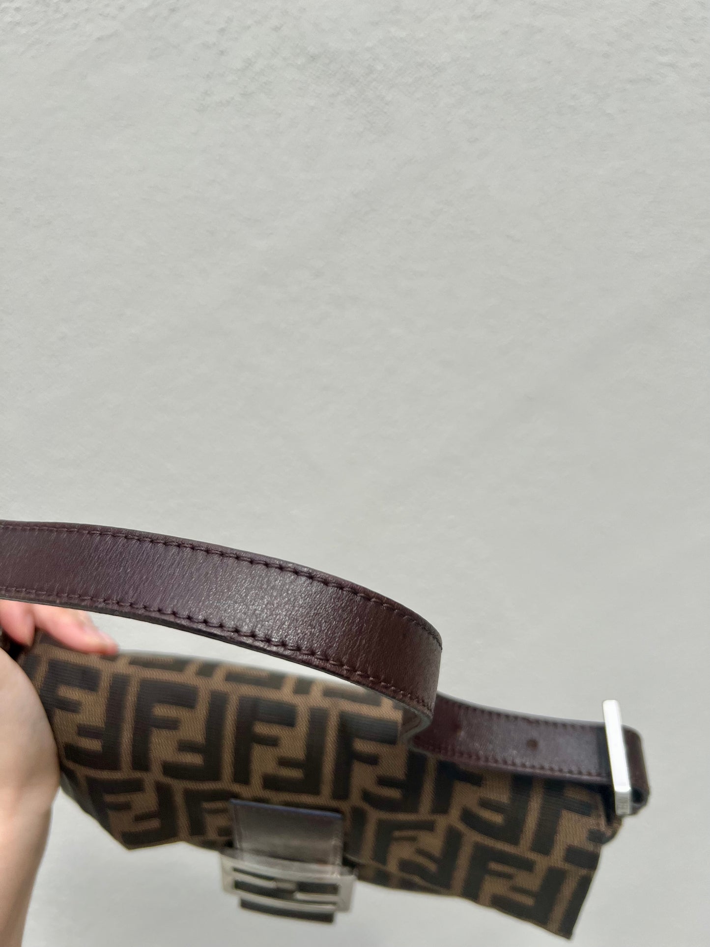 Pre-loved Fendi Vintage Zucca Baguette Handbag
