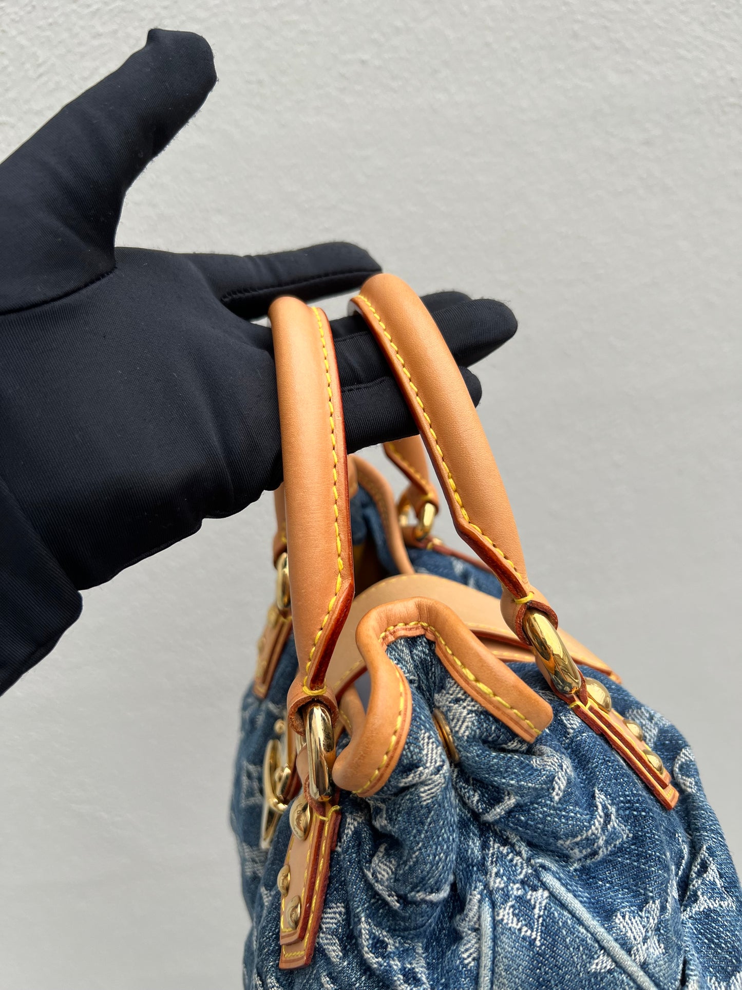 Pre-loved Louis Vuitton Vintage Monogram Denim Pleaty Handbag