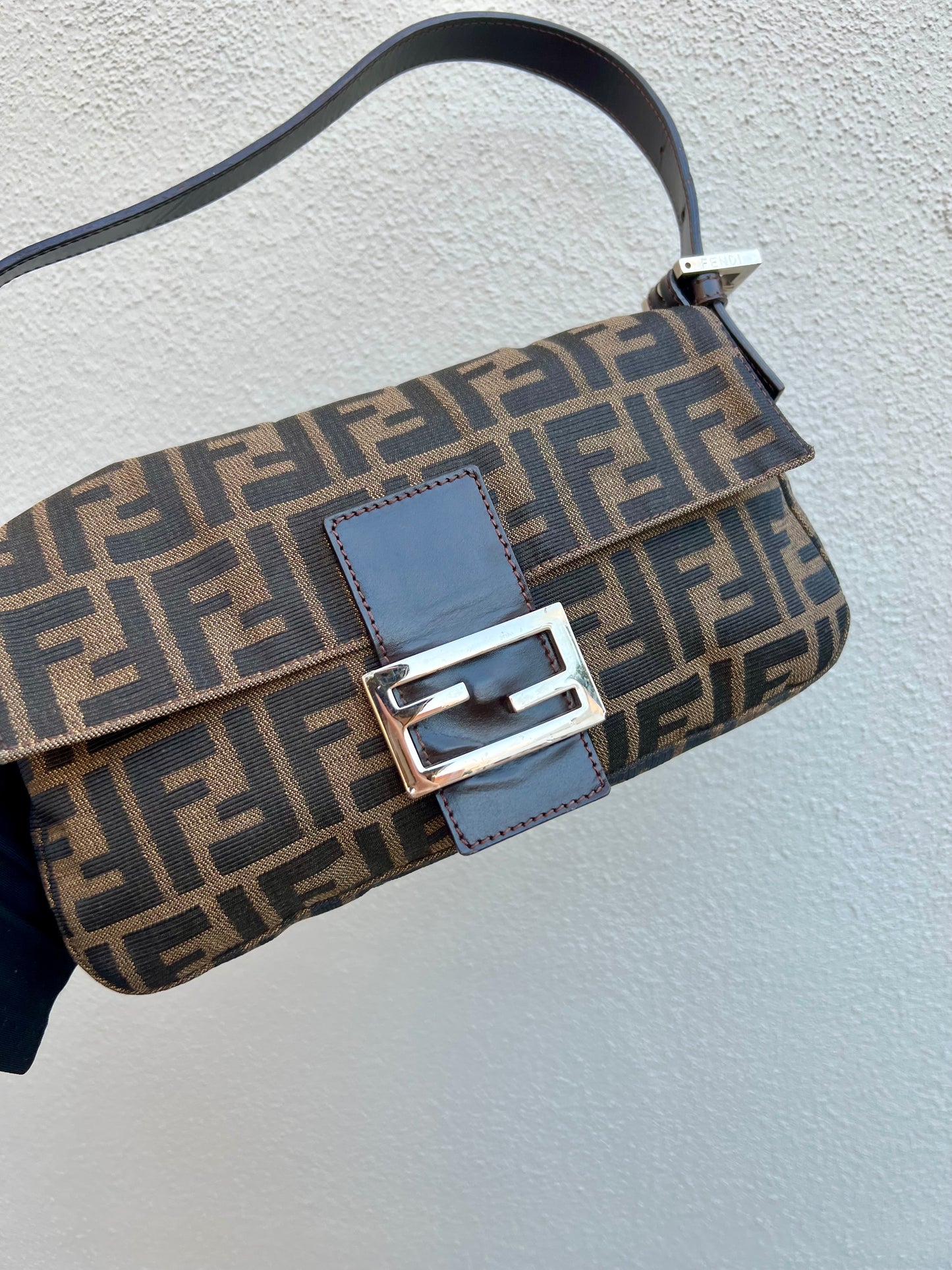 Pre-loved Fendi Vintage Zucca Baguette Handbag