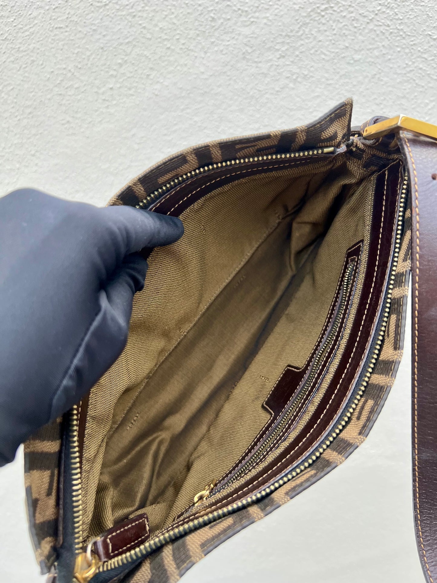 Pre-loved Fendi Zucca FF Mamma Forever Baguette Flap