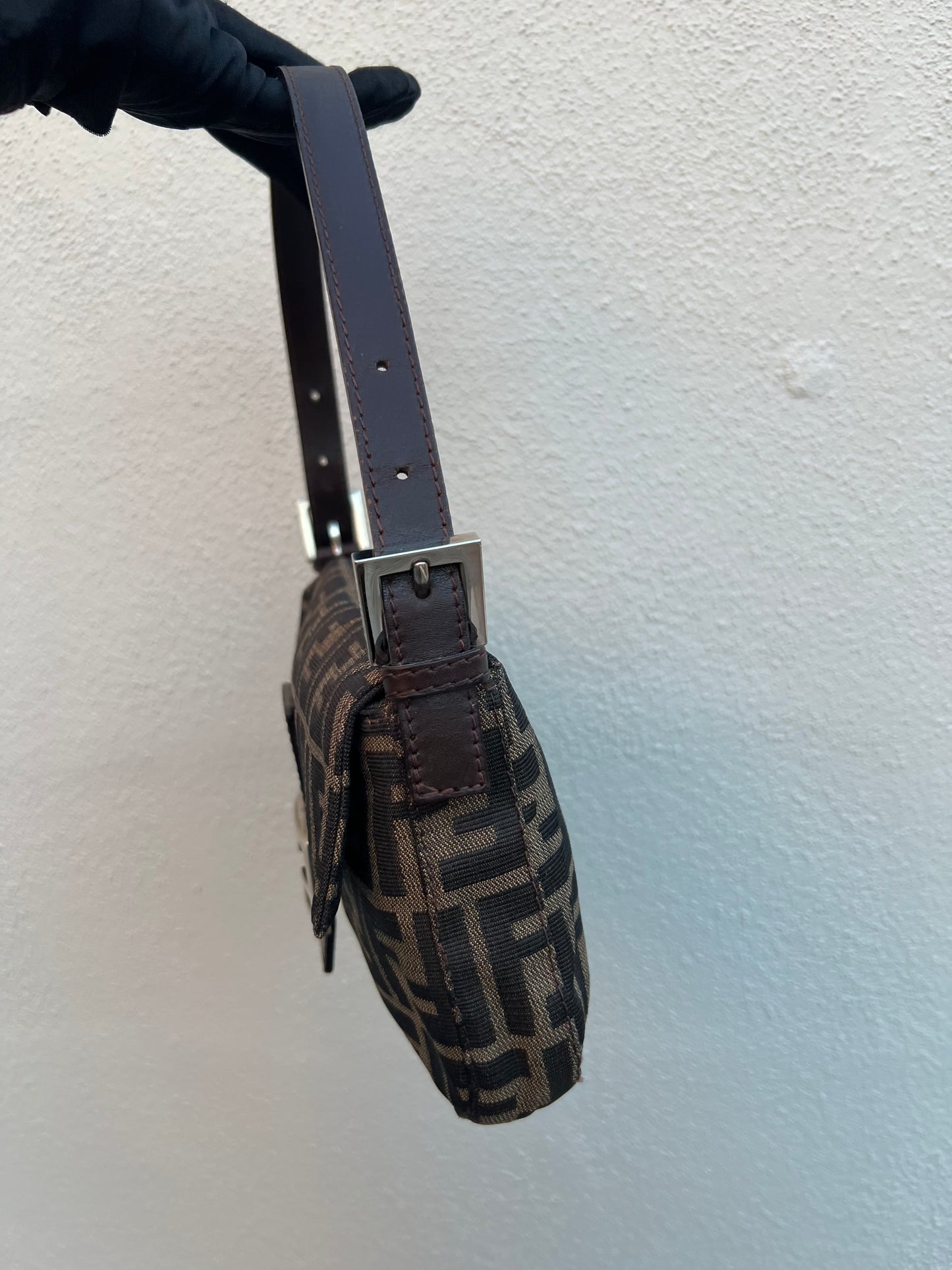 Pre-loved Fendi Vintage Zucca Baguette Handbag