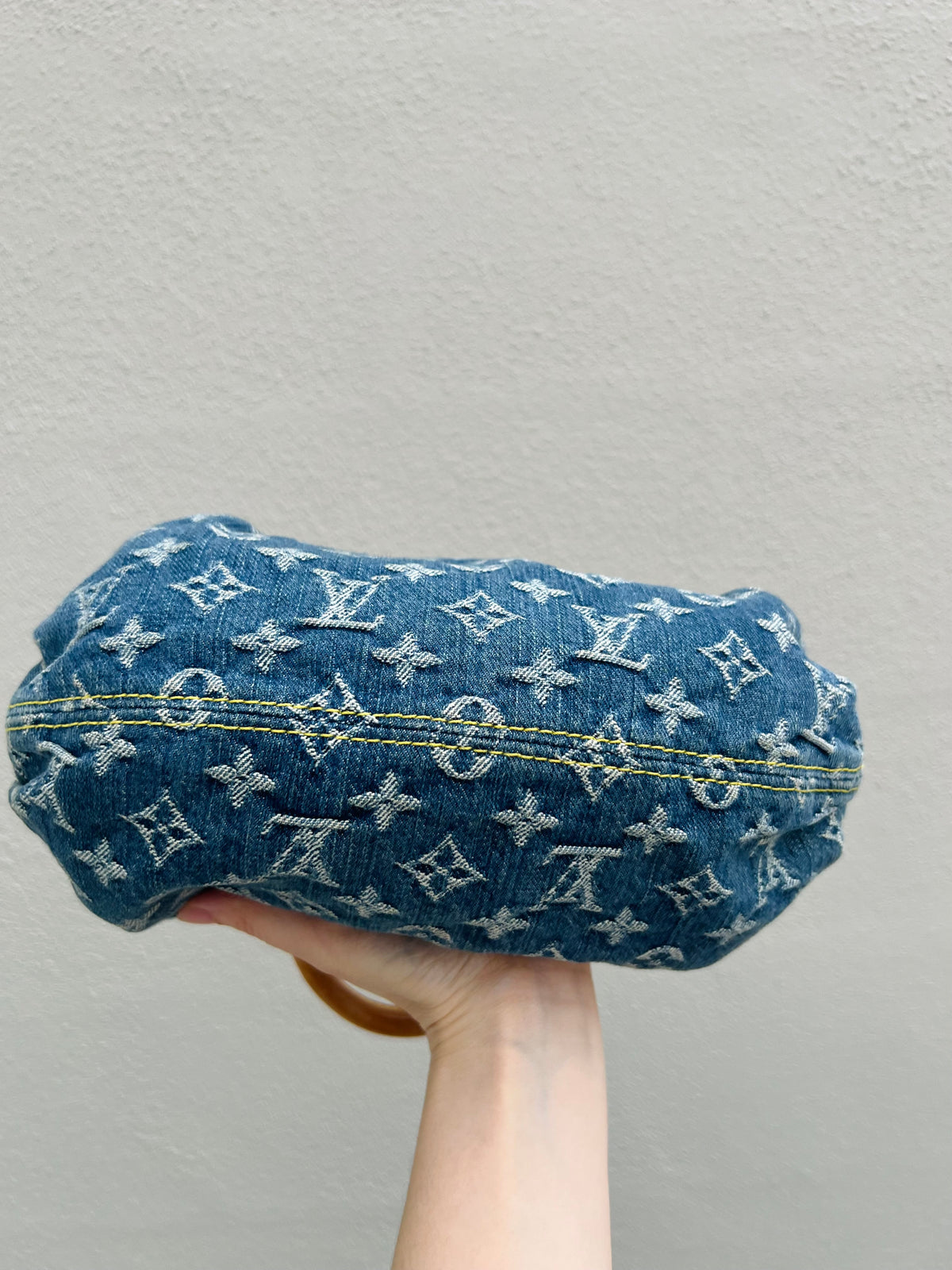 Pre-loved Louis Vuitton Vintage Monogram Denim Pleaty Handbag