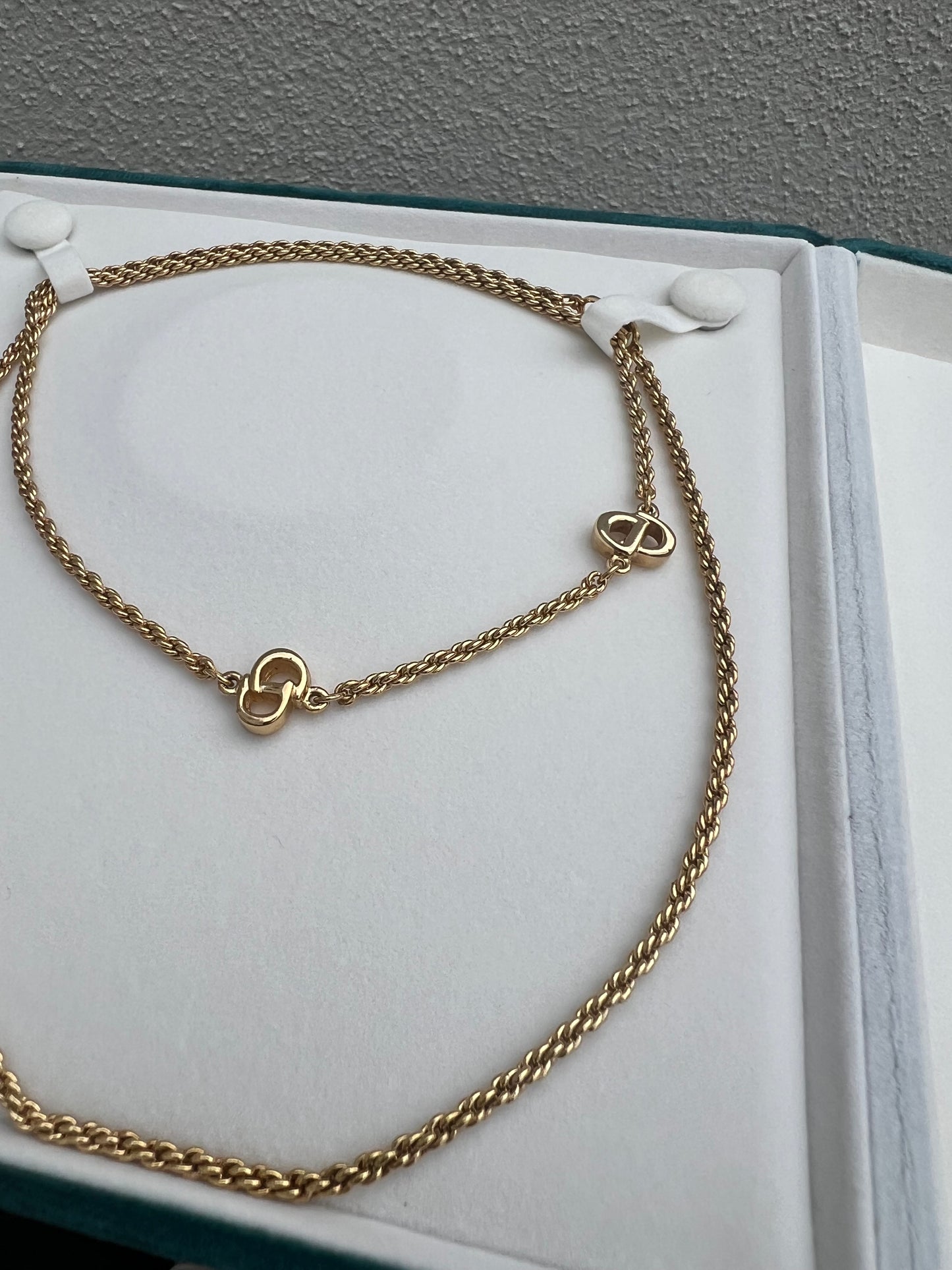 Pre-loved Vintage Dior CD Logo Long Necklace Made In Germany
